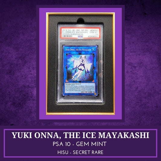 Yugioh! 1x Yuki Onna, the Ice Mayakashi PSA 10 (HISU - Secret Rare)