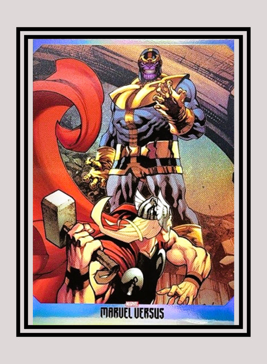 Marvel! 1x Thor Vs. Thanos - Base Foil (#123 - 2022 Panini Marvel Versus)