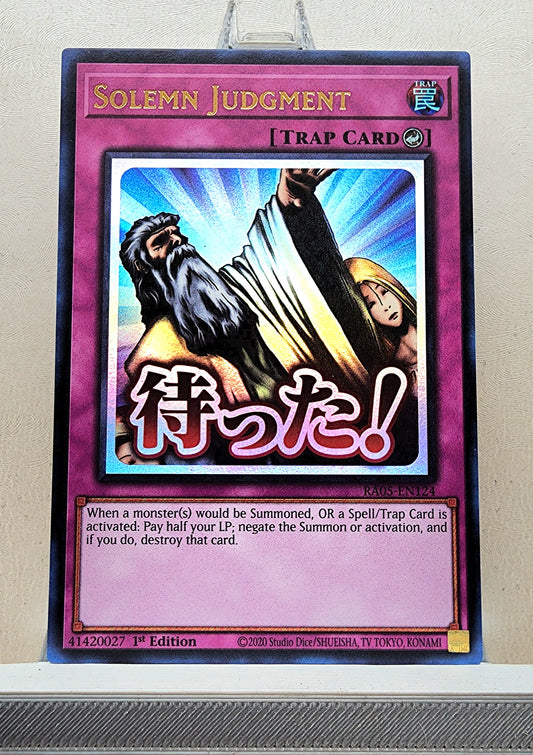 Yugioh! 1x Solemn Judgment Stamp Artwork (RA05 - Ultra Rare) 1st Edition