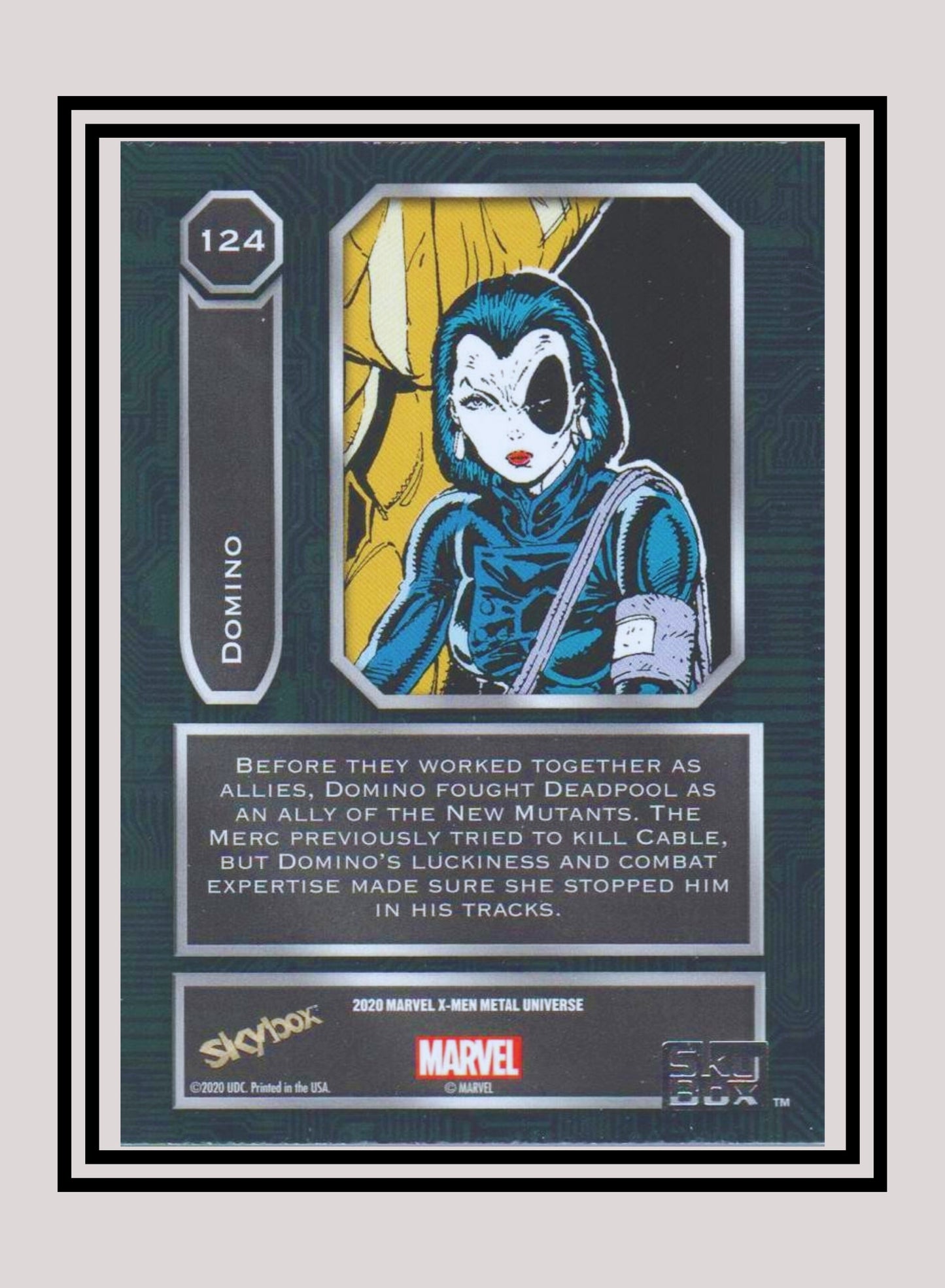 Marvel! 1x Domino - Base High Series (#124 - 2021 Upper Deck X-Men Metal Universe)