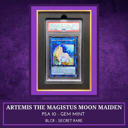 Yugioh! 1x Artemis, the Magistus Moon Maiden PSA 10 (BLCR - Secret Rare)