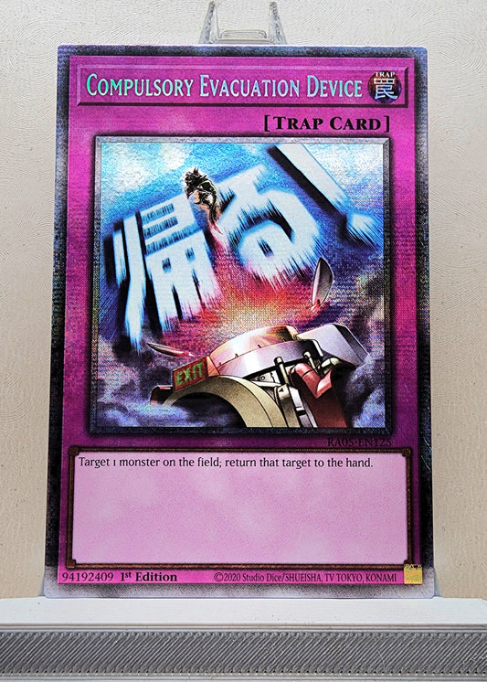Yugioh! 1x Compulsory Evacuation Device Stamp Artwork (RA05 - Starlight Rare) 1st Edition