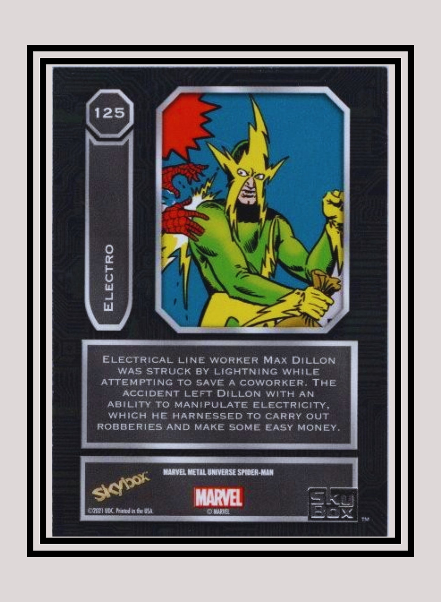 Marvel! 1x Electro - Base High Series (#125 - 2021 Upper Deck Spiderman Metal Universe)