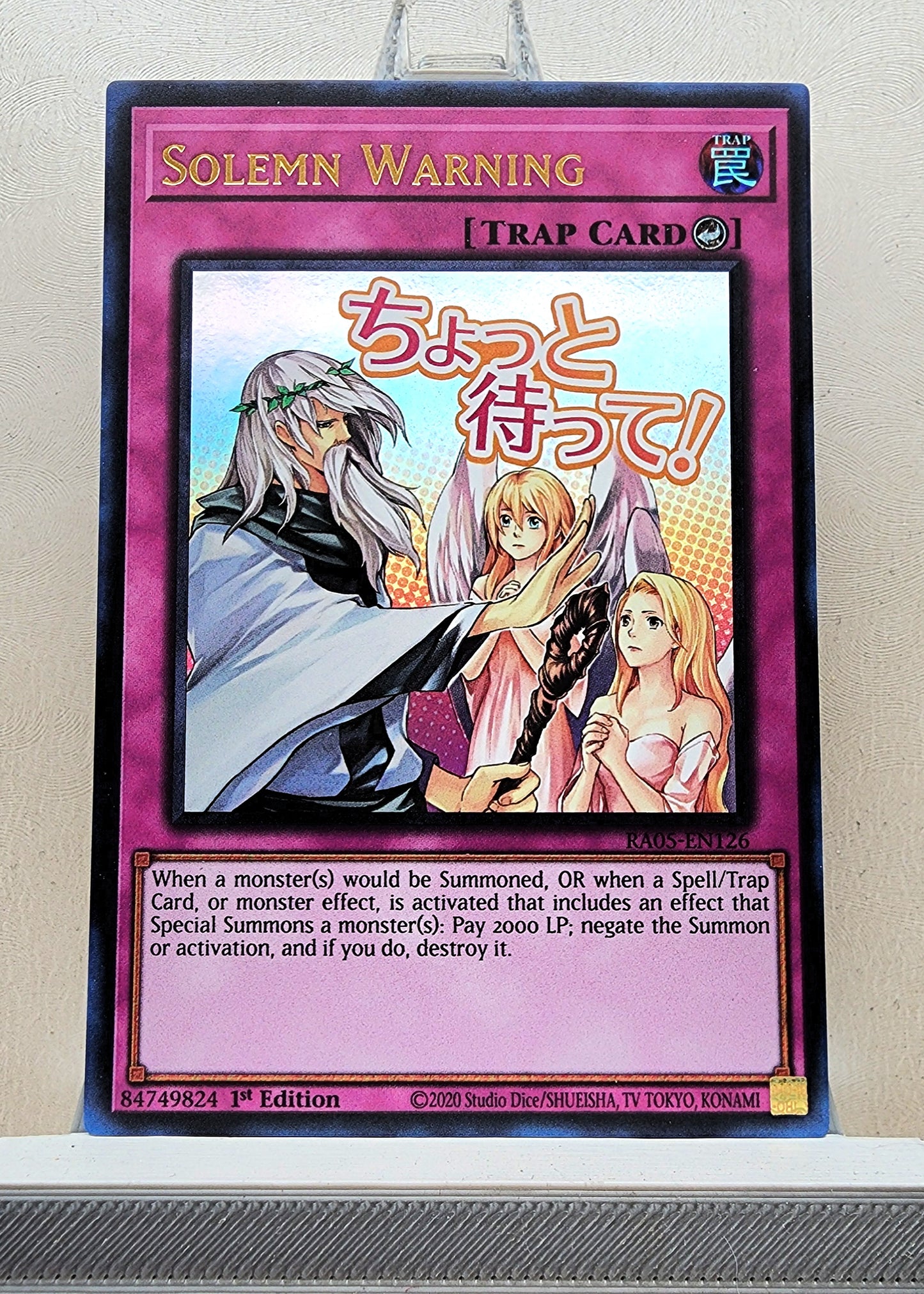 Yugioh! 1x Solemn Warning Stamp Artwork (RA05 - Ultra Rare) 1st Edition