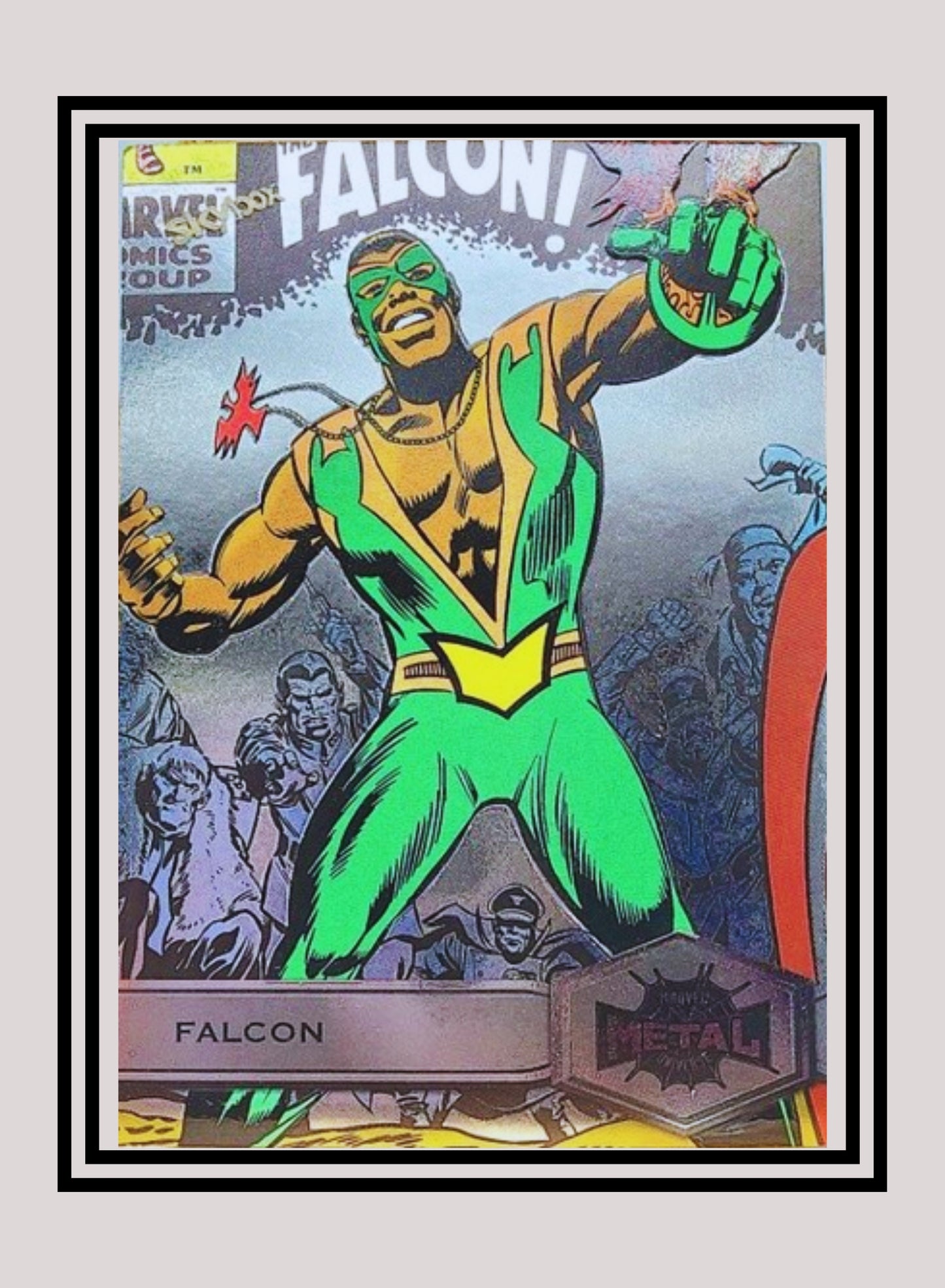 Marvel! 1x Falcon - Base High Series (#126 - 2021 Upper Deck Spiderman Metal Universe)