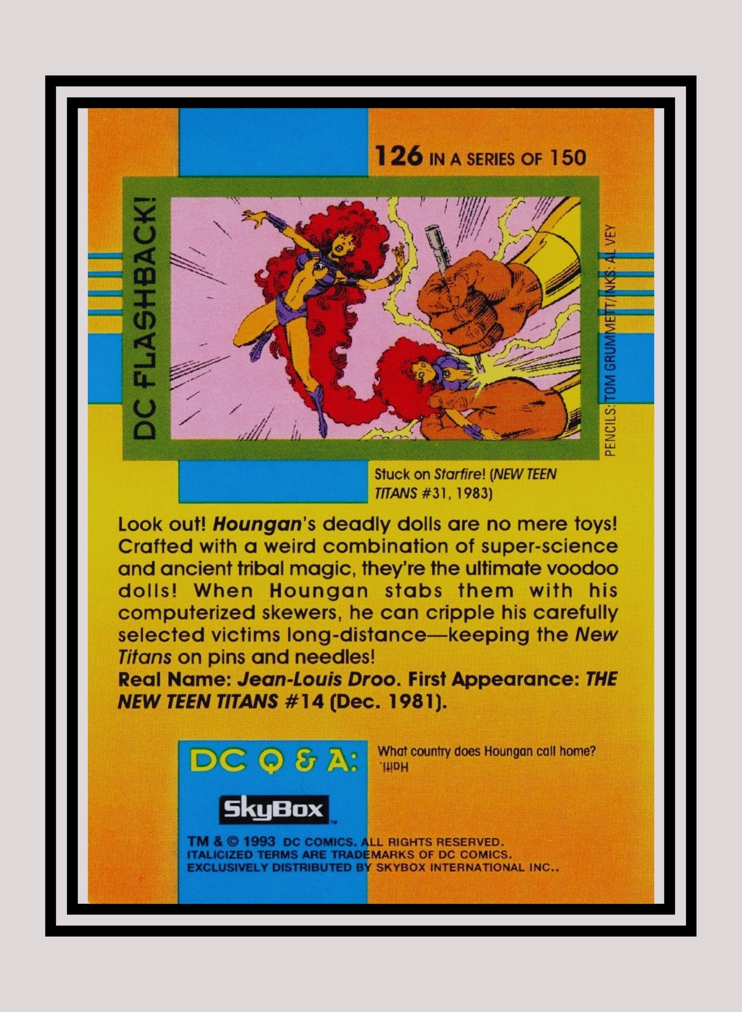 DC! 1x Houngan - Base (#126 - 1993 Skybox DC Cosmic Teams)