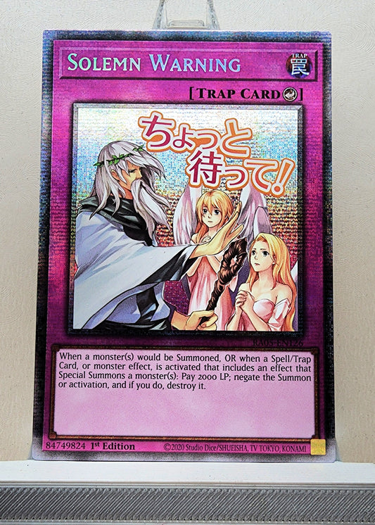 Yugioh! 1x Solemn Warning Stamp Artwork (RA05 - Starlight Rare) 1st Edition