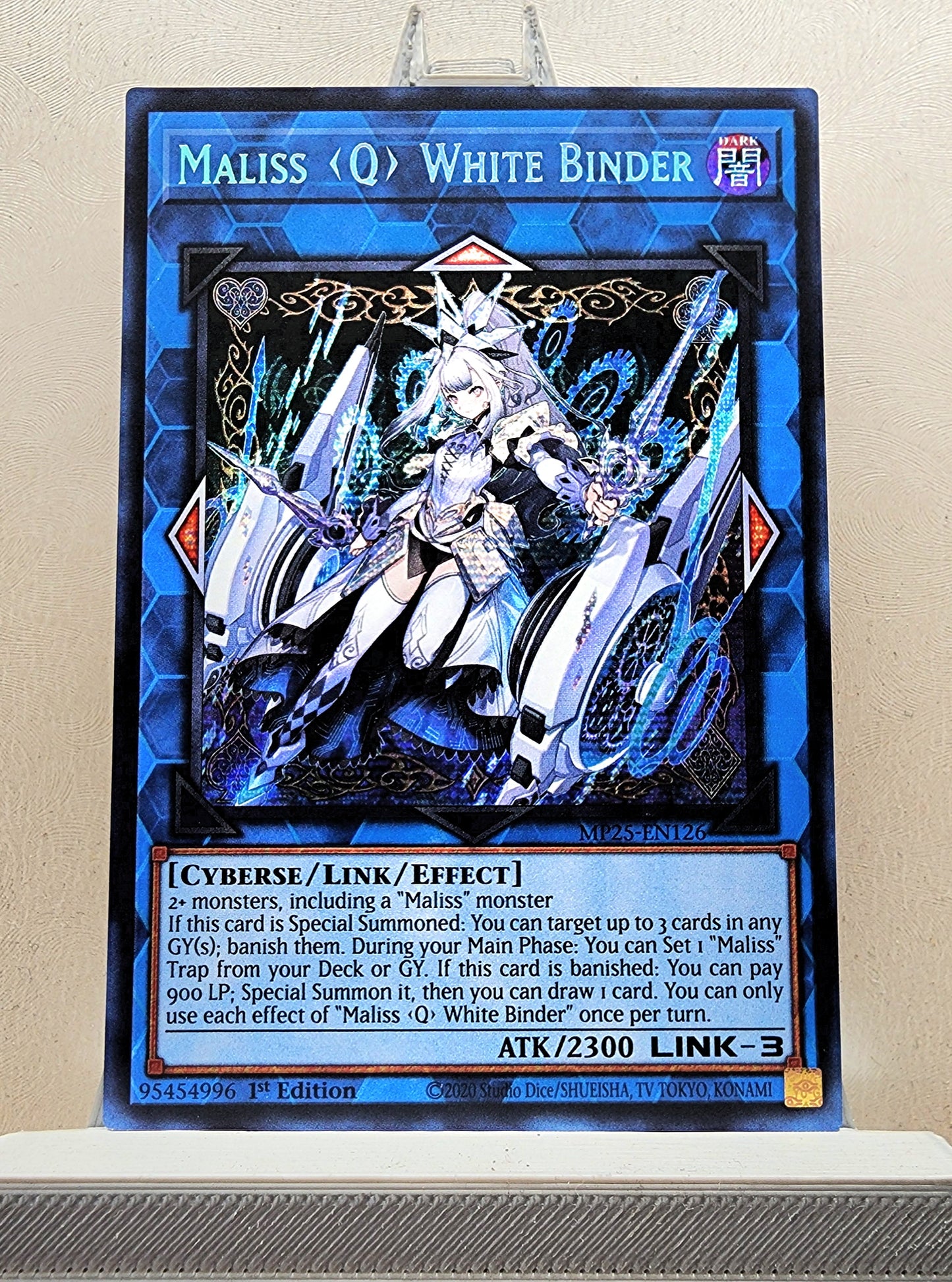 Yugioh! 1x Maliss <Q> White Binder (MP25 - Prismatic Secret Rare) 1st Edition