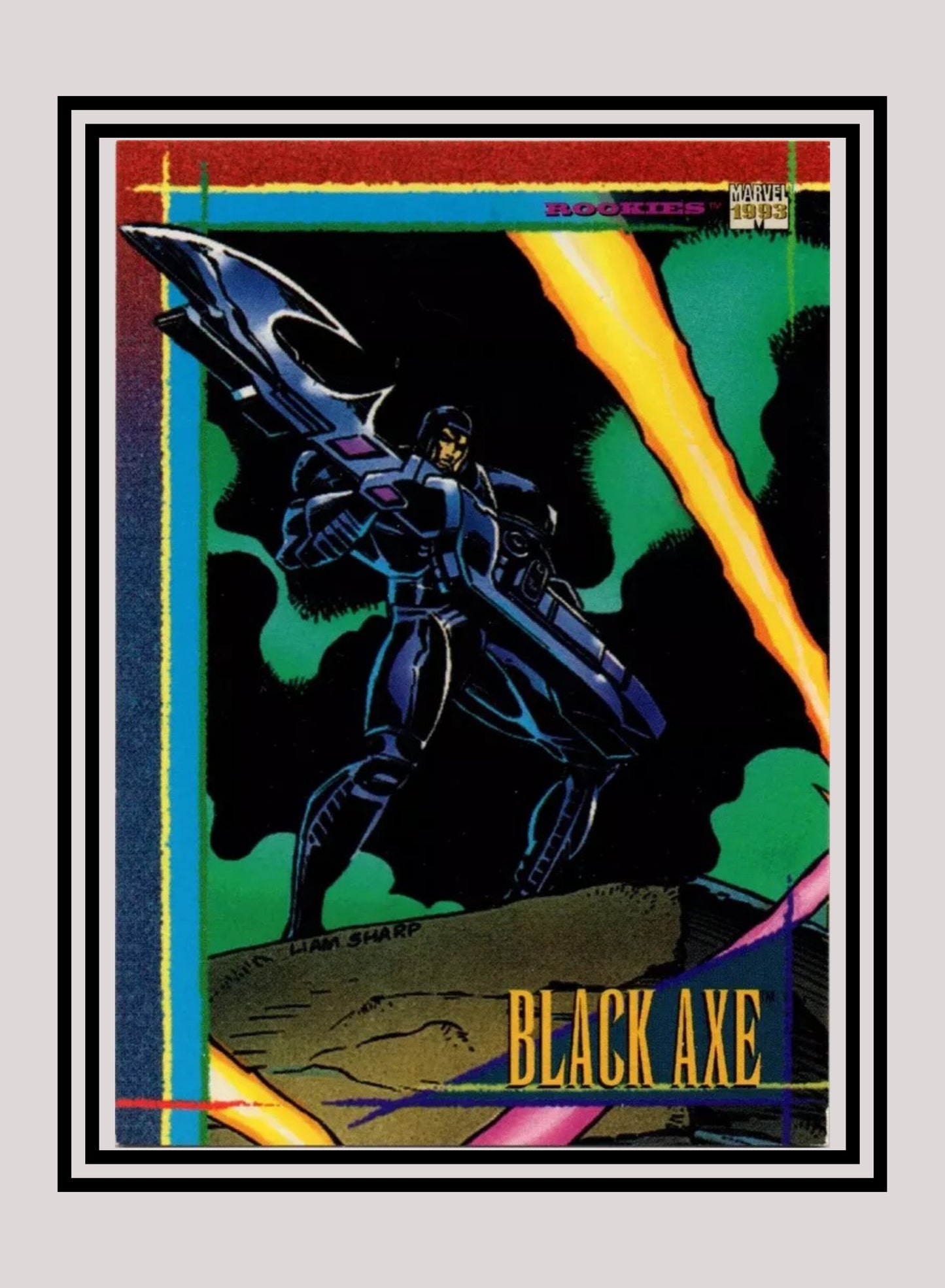 Marvel! 1x Black Axe - Base (#127 - 1993 Skybox Marvel Universe Series 4)