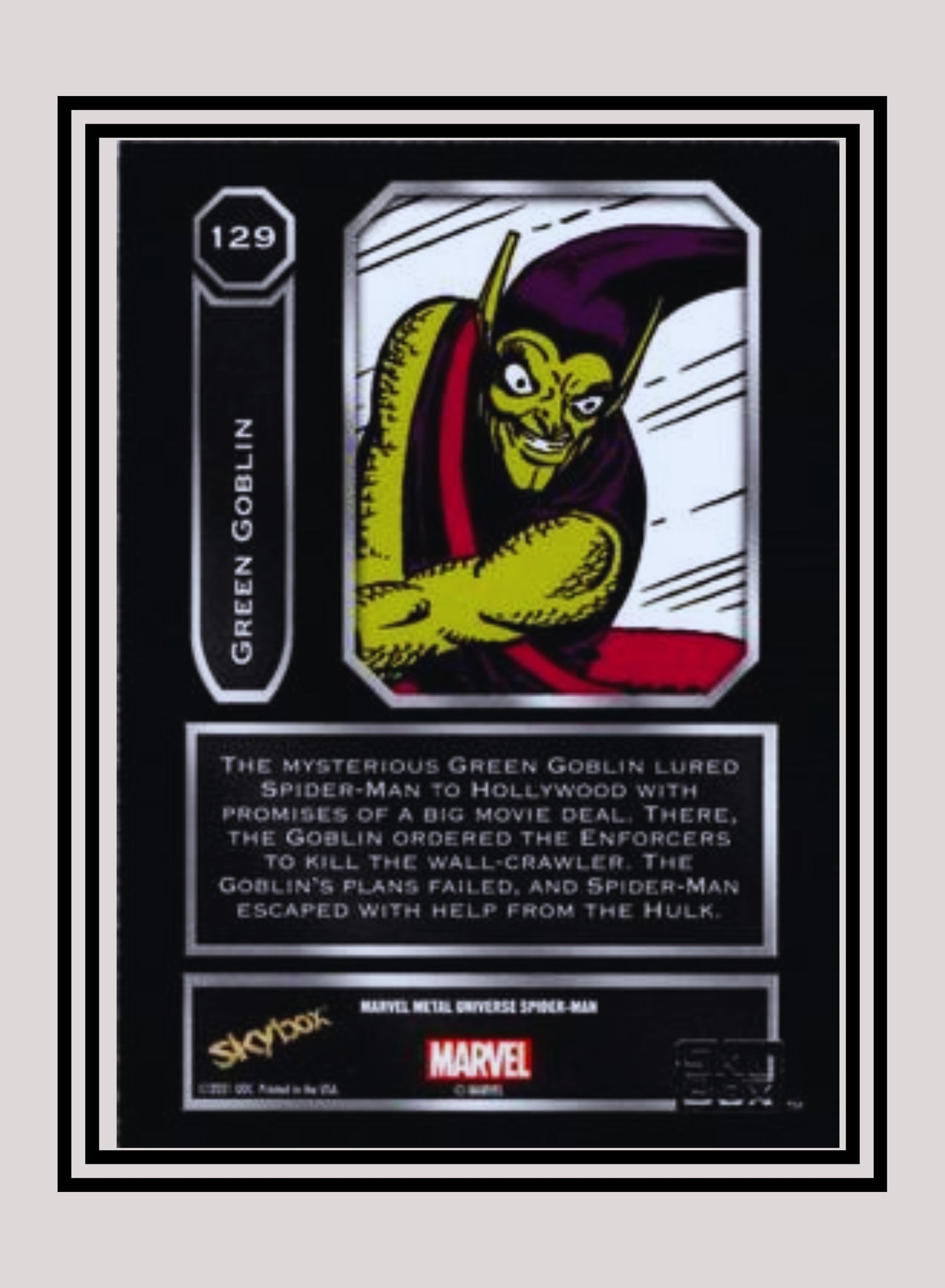 Marvel! 1x Green Goblin - Base High Series (#129 - 2021 Upper Deck Spiderman Metal Universe)