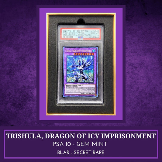 Yugioh! 1x Trishula, the Dragon of Icy Imprisonment PSA 10 (BLAR - Secret Rare)