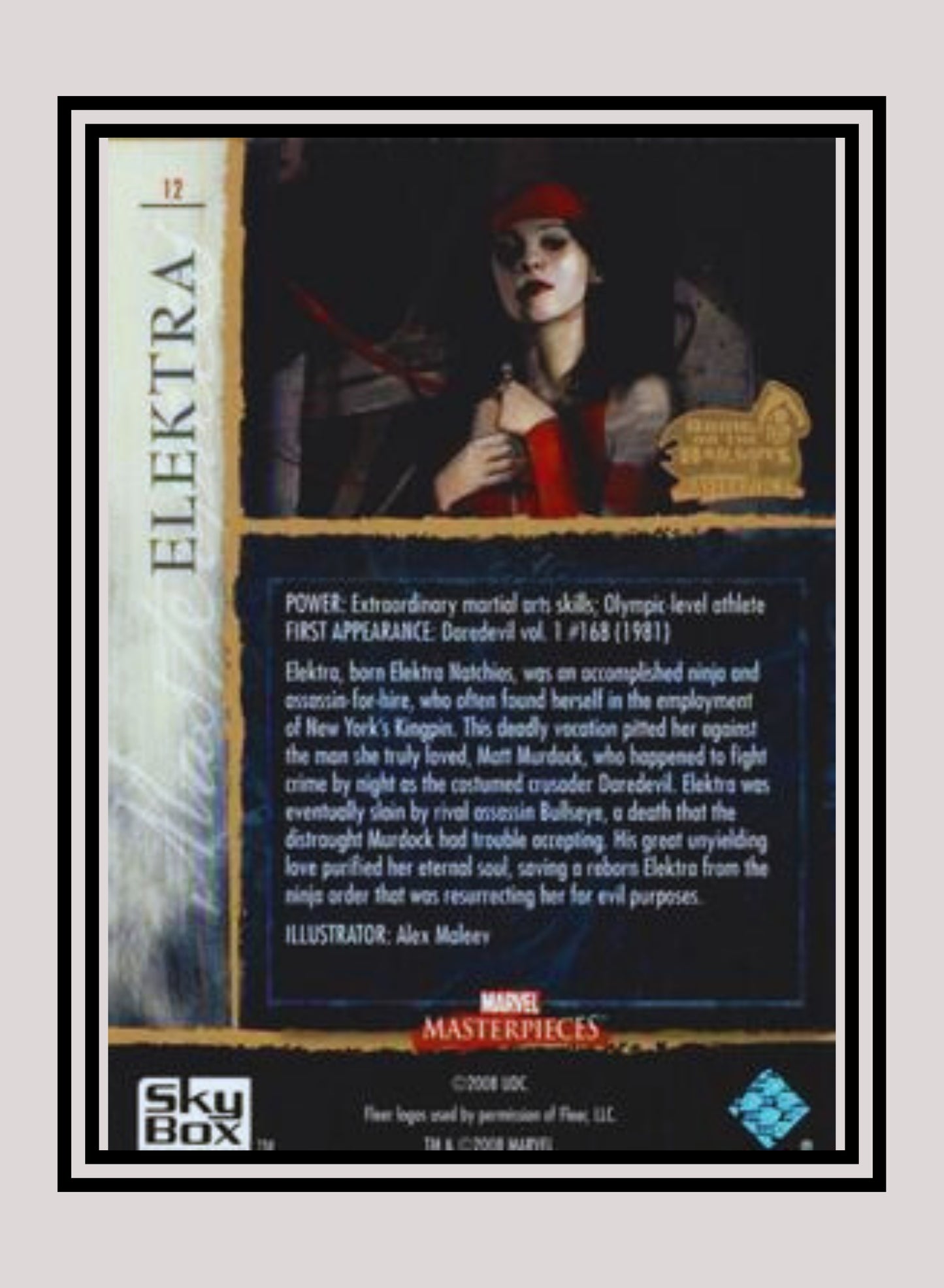 Marvel! 1x Elektra - Base (#12 - 2008 Upper Deck Marvel Masterpieces Series 3)