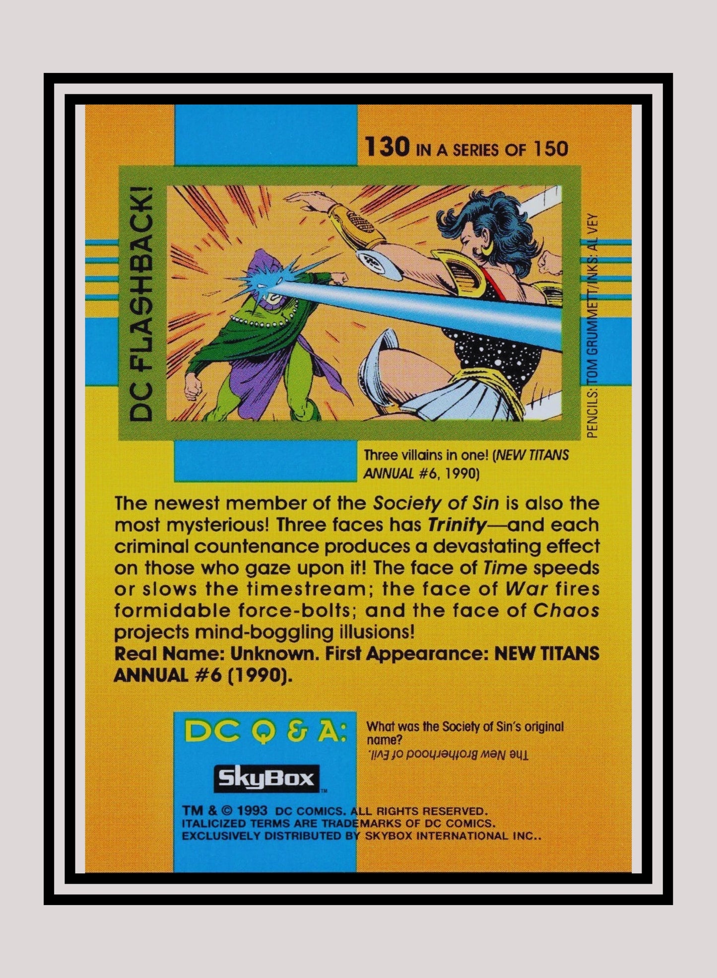 DC! 1x Trinity - Base (#130 - 1993 Skybox DC Cosmic Teams)