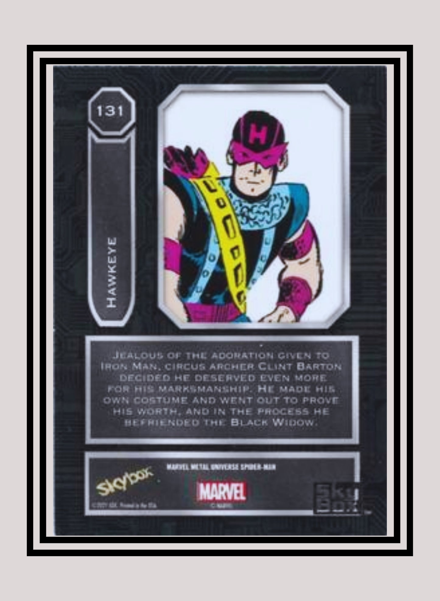 Marvel! 1x Hawkeye - Base High Series (#131 - 2021 Upper Deck Spiderman Metal Universe)