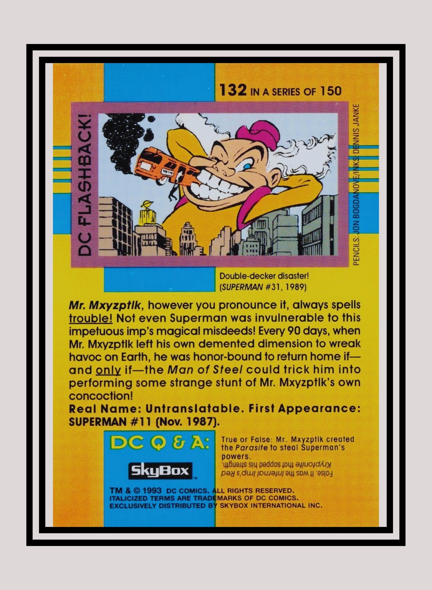 DC! 1x Mr. Mxyzptlk - Base (#132 - 1993 Skybox DC Cosmic Teams)