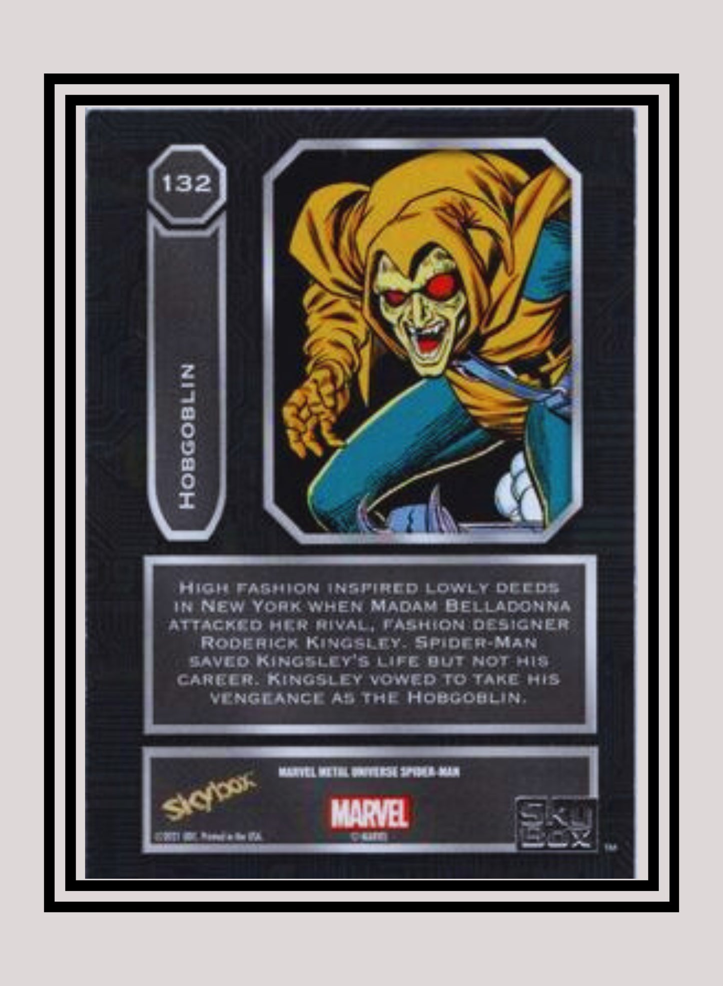 Marvel! 1x Hobgoblin - Base High Series (#132 - 2021 Upper Deck Spiderman Metal Universe)