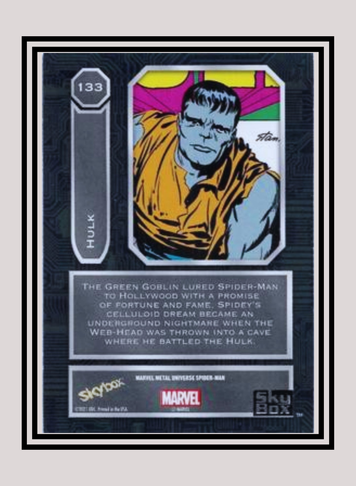 Marvel! 1x Hulk - Base High Series (#133 - 2021 Upper Deck Spiderman Metal Universe)