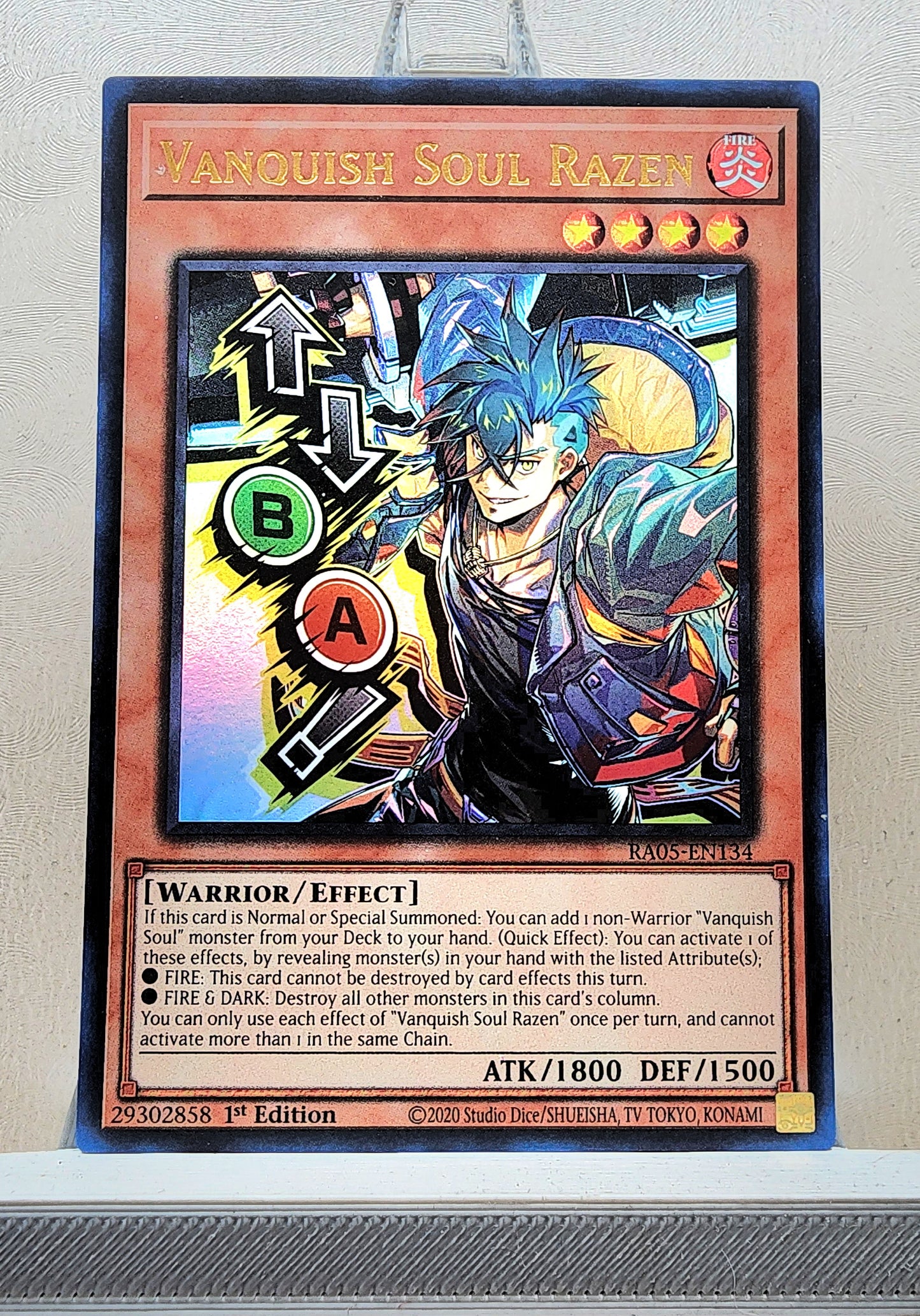 Yugioh! 1x Vanquish Soul Razen Stamp Artwork (RA05 - Ultra Rare) 1st Edition