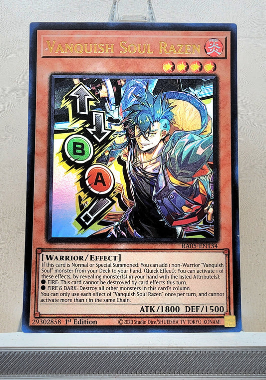 Yugioh! 1x Vanquish Soul Razen Stamp Artwork (RA05 - Ultra Rare) 1st Edition