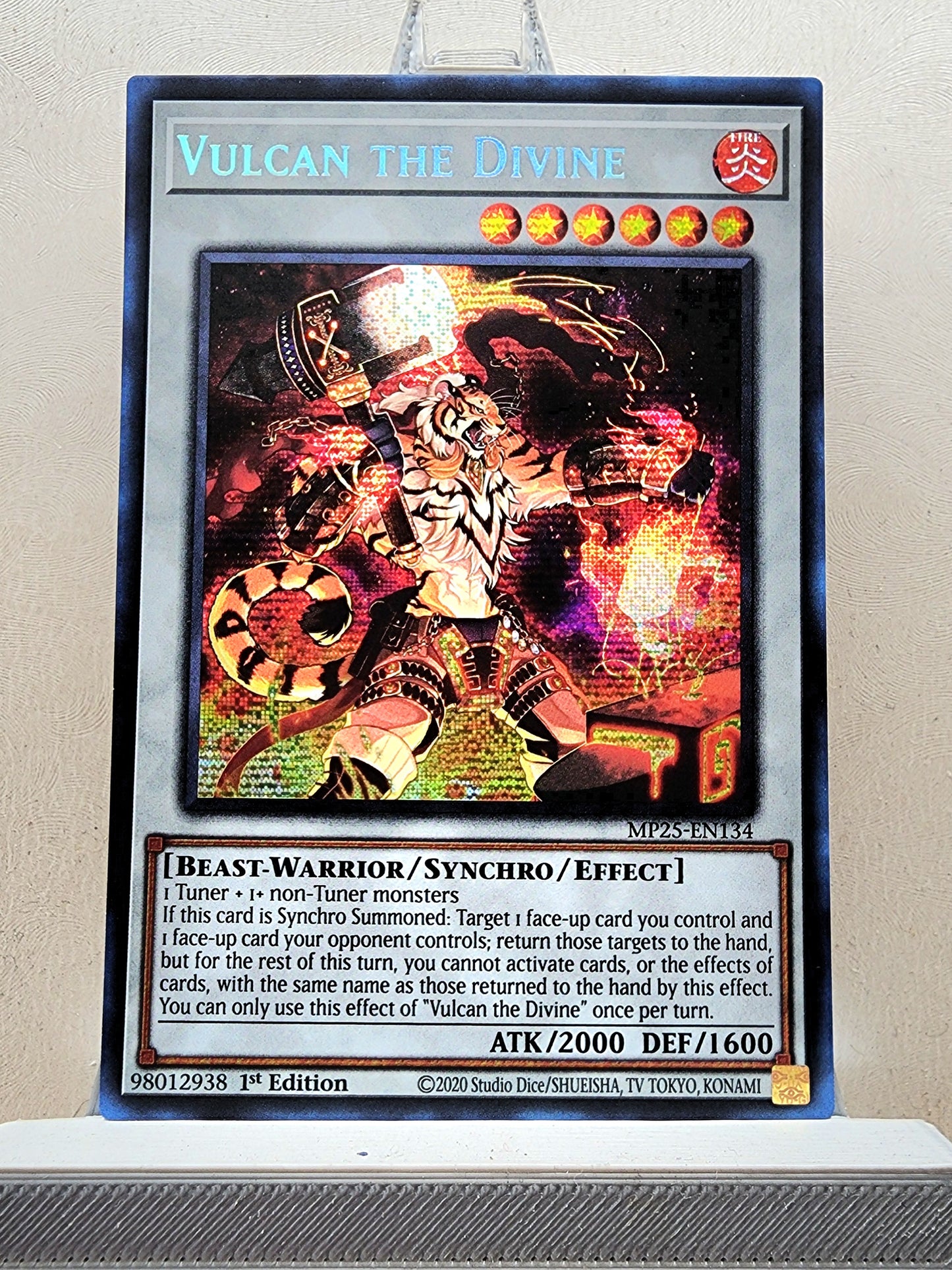 Yugioh! 1x Vulcan the Divine (MP25 - Prismatic Secret Rare) 1st Edition