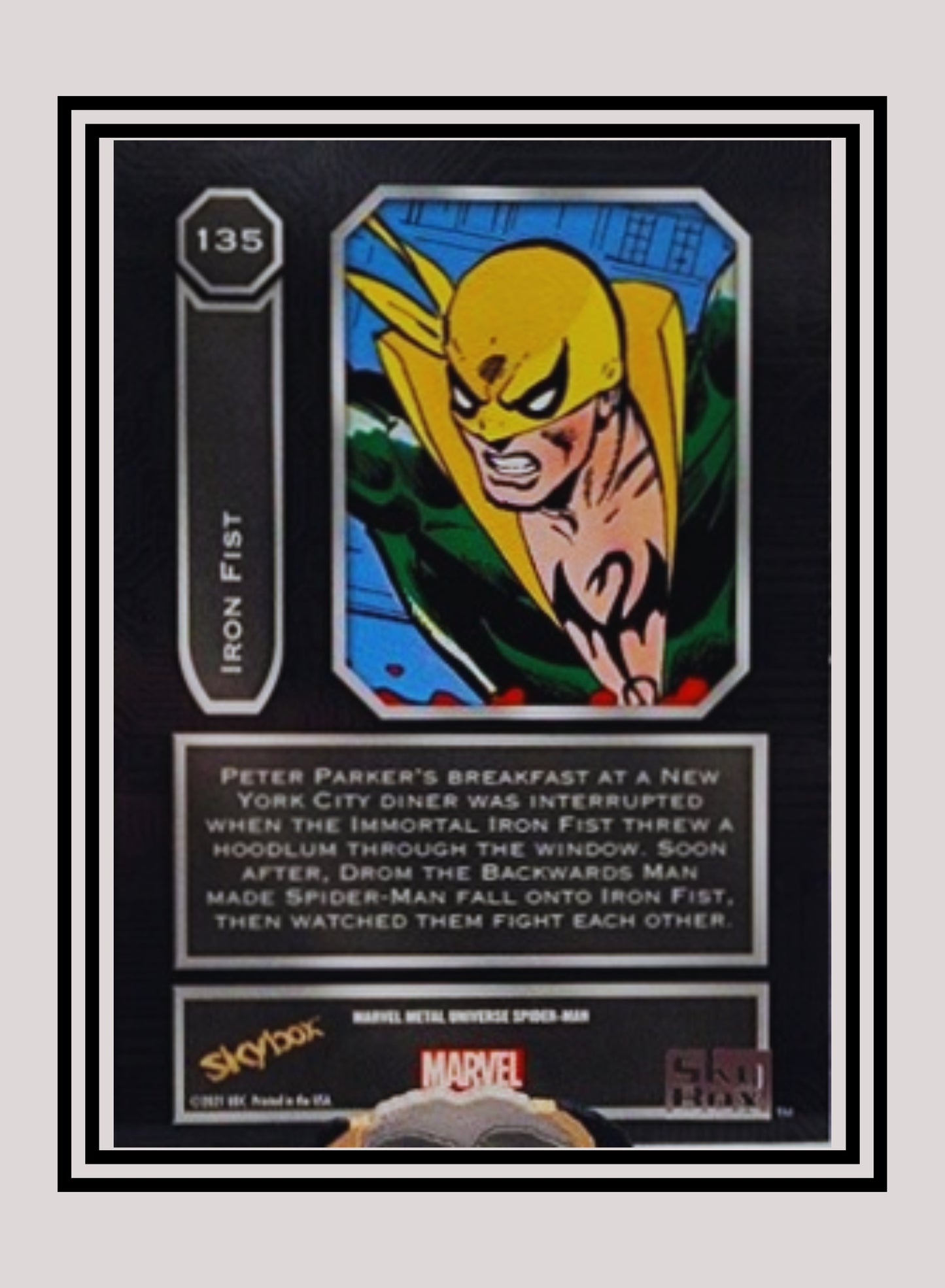 Marvel! 1x Iron Fist - Base High Series (#135 - 2021 Upper Deck Spiderman Metal Universe)