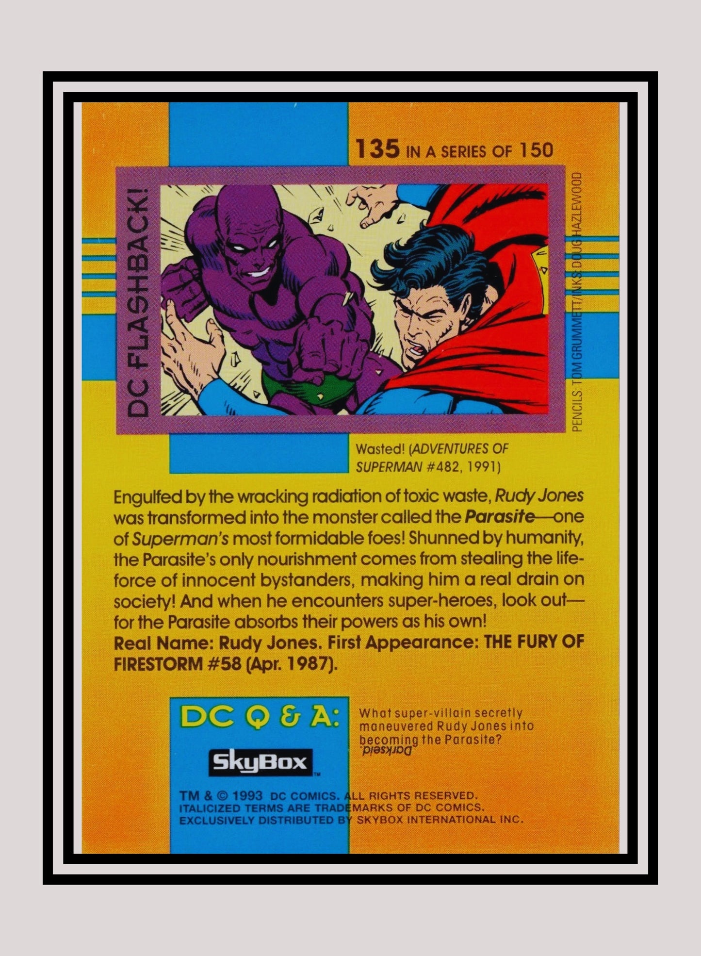 DC! 1x Parasite - Base (#135 - 1993 Skybox DC Cosmic Teams)