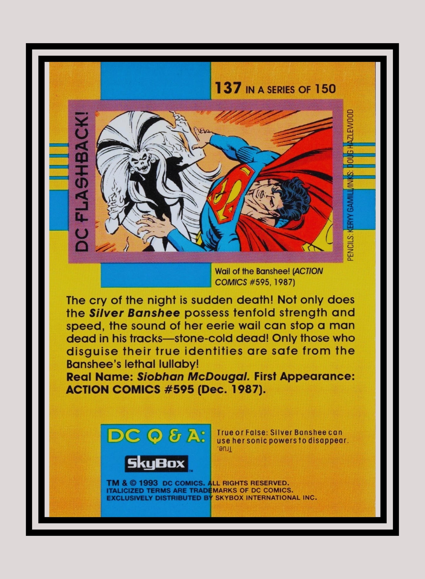 DC! 1x Silver Banshee - Base (#137 - 1993 Skybox DC Cosmic Teams)