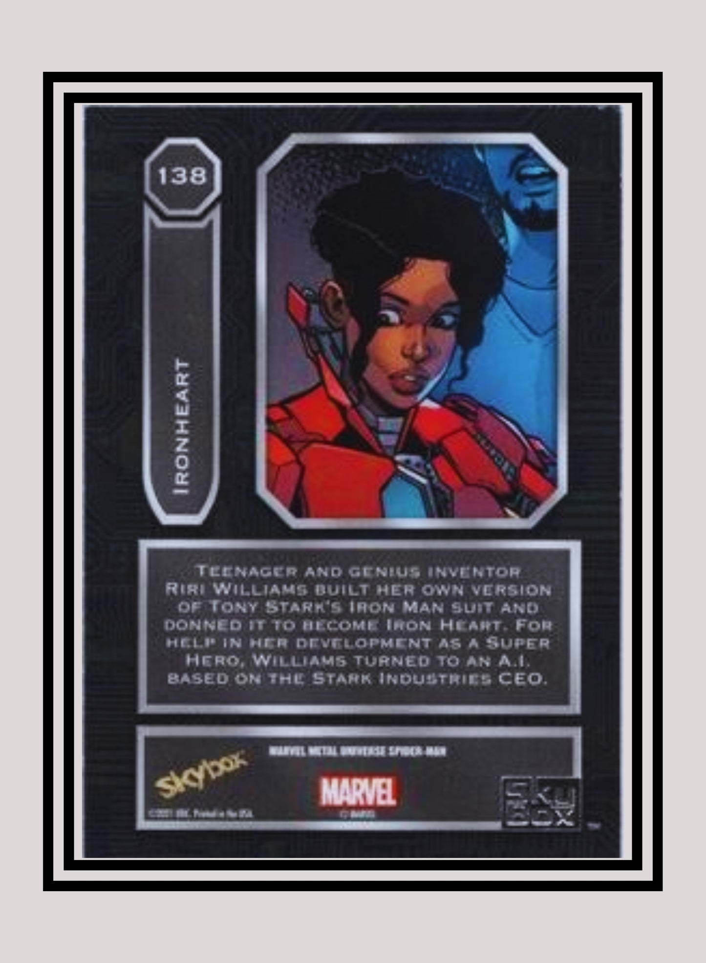 Marvel! 1x Ironheart - Base High Series (#138 - 2021 Upper Deck Spiderman Metal Universe)