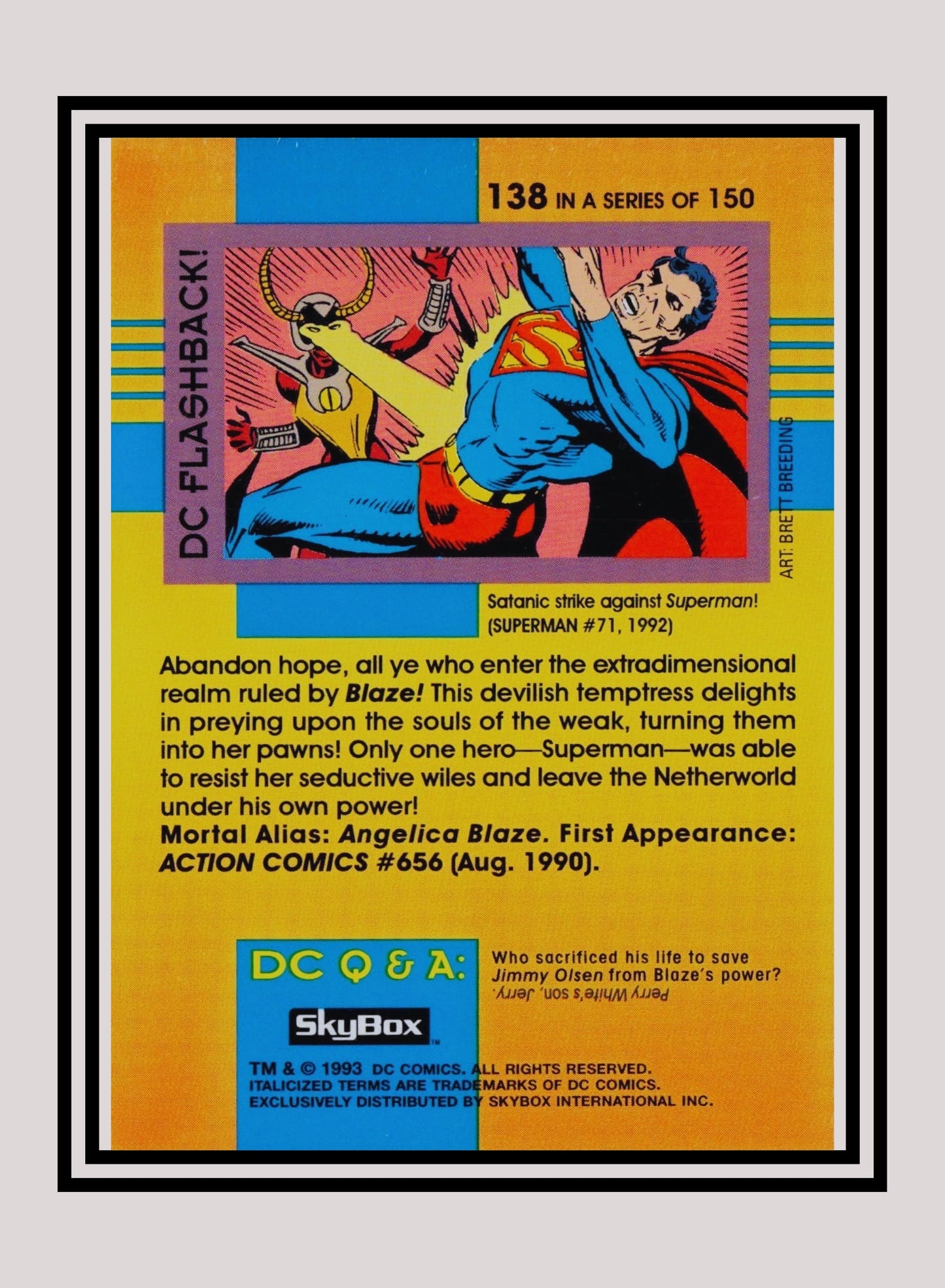 DC! 1x Blaze - Base (#138 - 1993 Skybox DC Cosmic Teams)