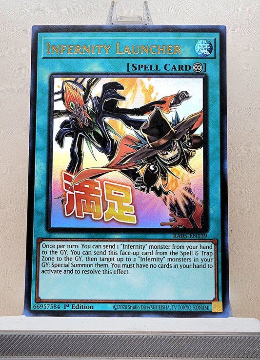 Yugioh! 1x Infernity Launcher Stamp Artwork (RA05 - Ultra Rare) 1st Edition