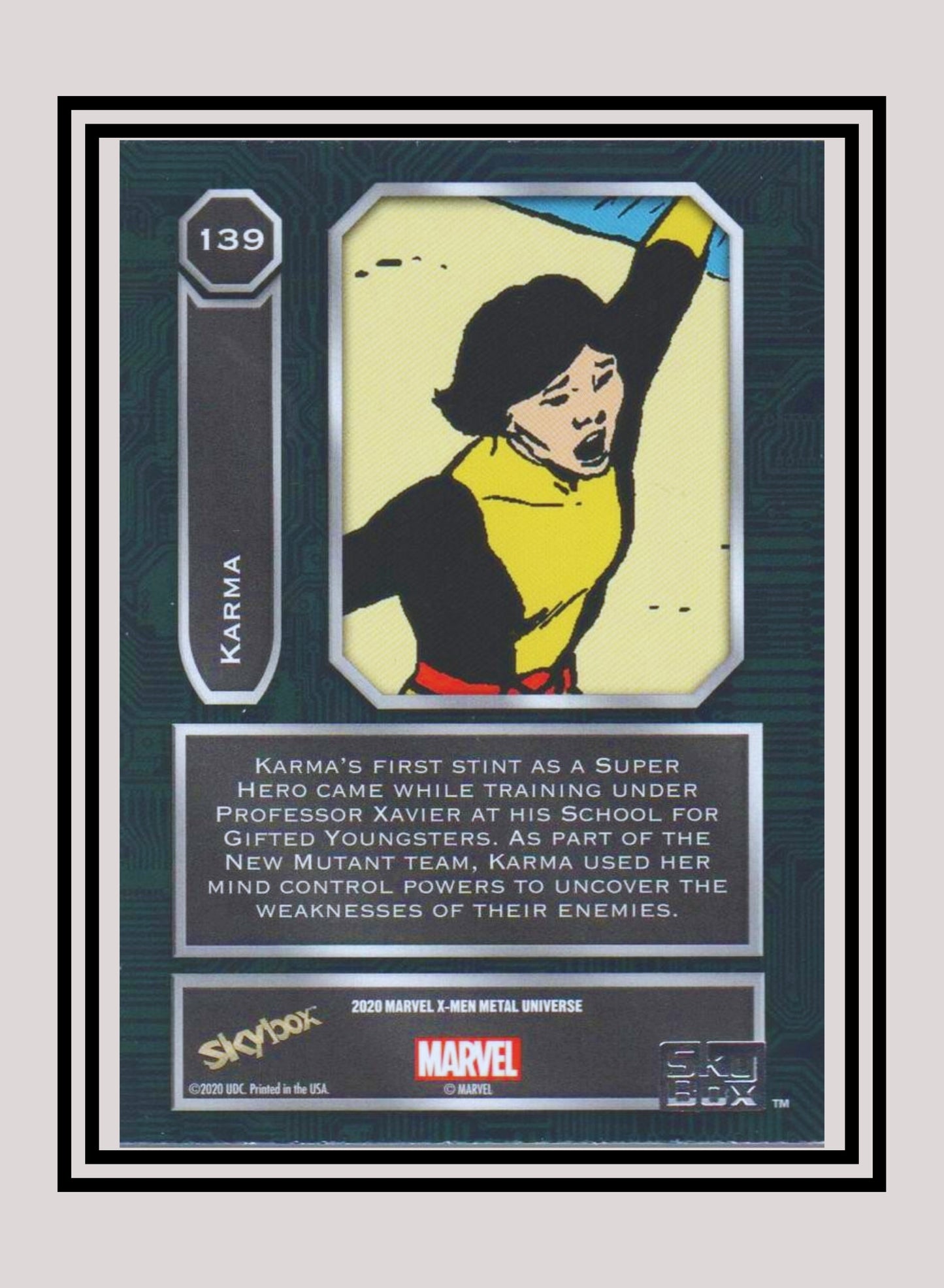 Marvel! 1x Karma - Base High Series (#139 - 2021 Upper Deck X-Men Metal Universe)