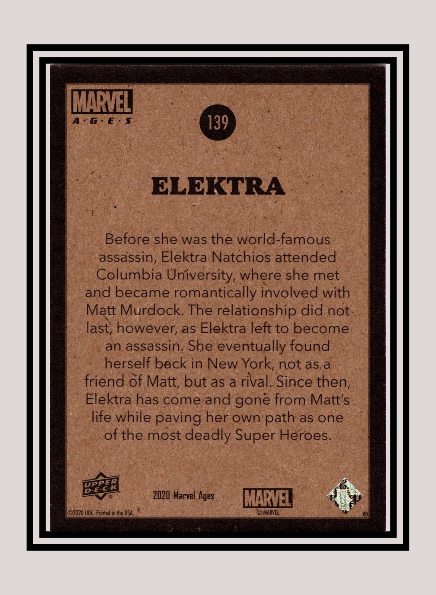 Marvel! 1x Elektra - Base (#139 - 2020 Upper Deck Marvel Ages)