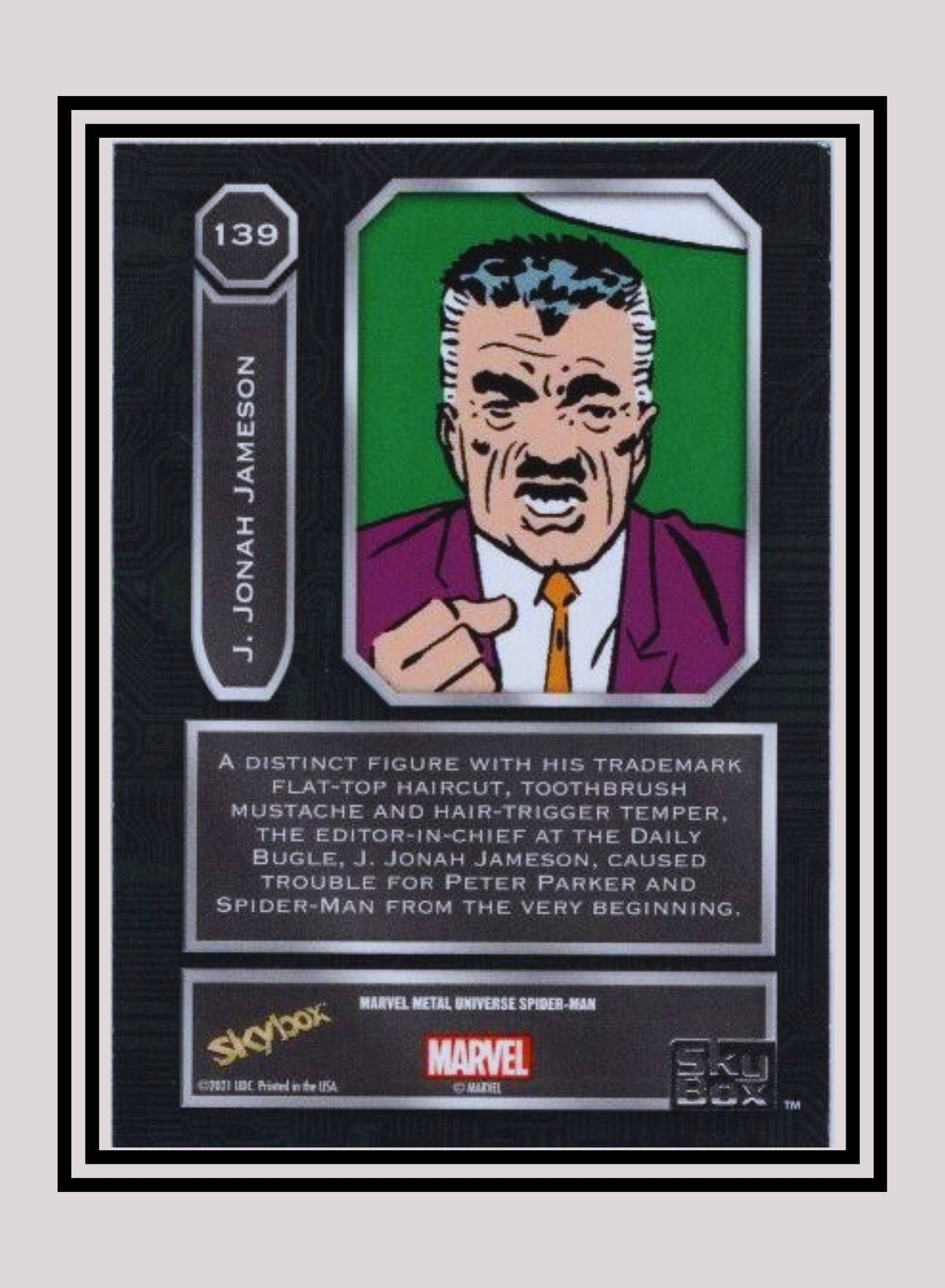 Marvel! 1x J. Jonah Jameson - Base High Series (#139 - 2021 Upper Deck Spiderman Metal Universe)