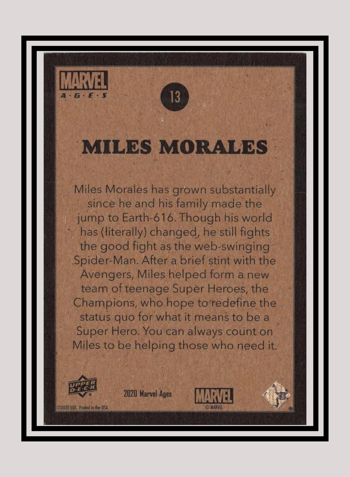 Marvel! 1x Miles Morales - Base (#013 - 2020 Upper Deck Marvel Ages)
