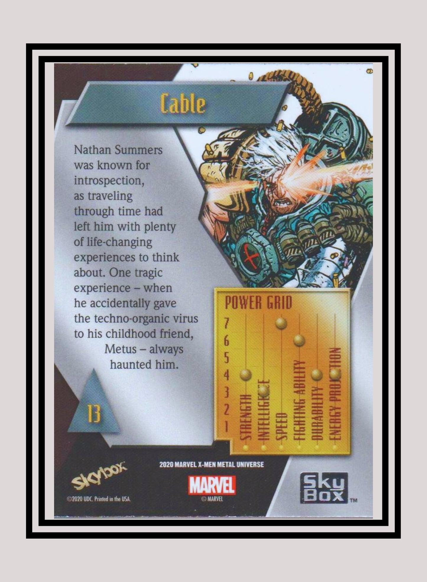 Marvel! 1x Cable - Base Low Series (#013 - 2021 Upper Deck X-Men Metal Universe)