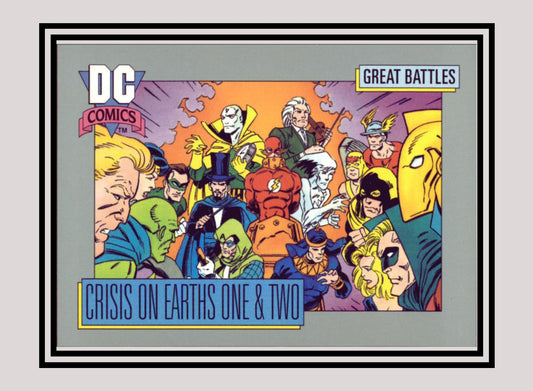 DC! 1x Crisis on Earths One & Two (Card B) - Base (#143 - 1991 Impel DC Cosmic Cards)