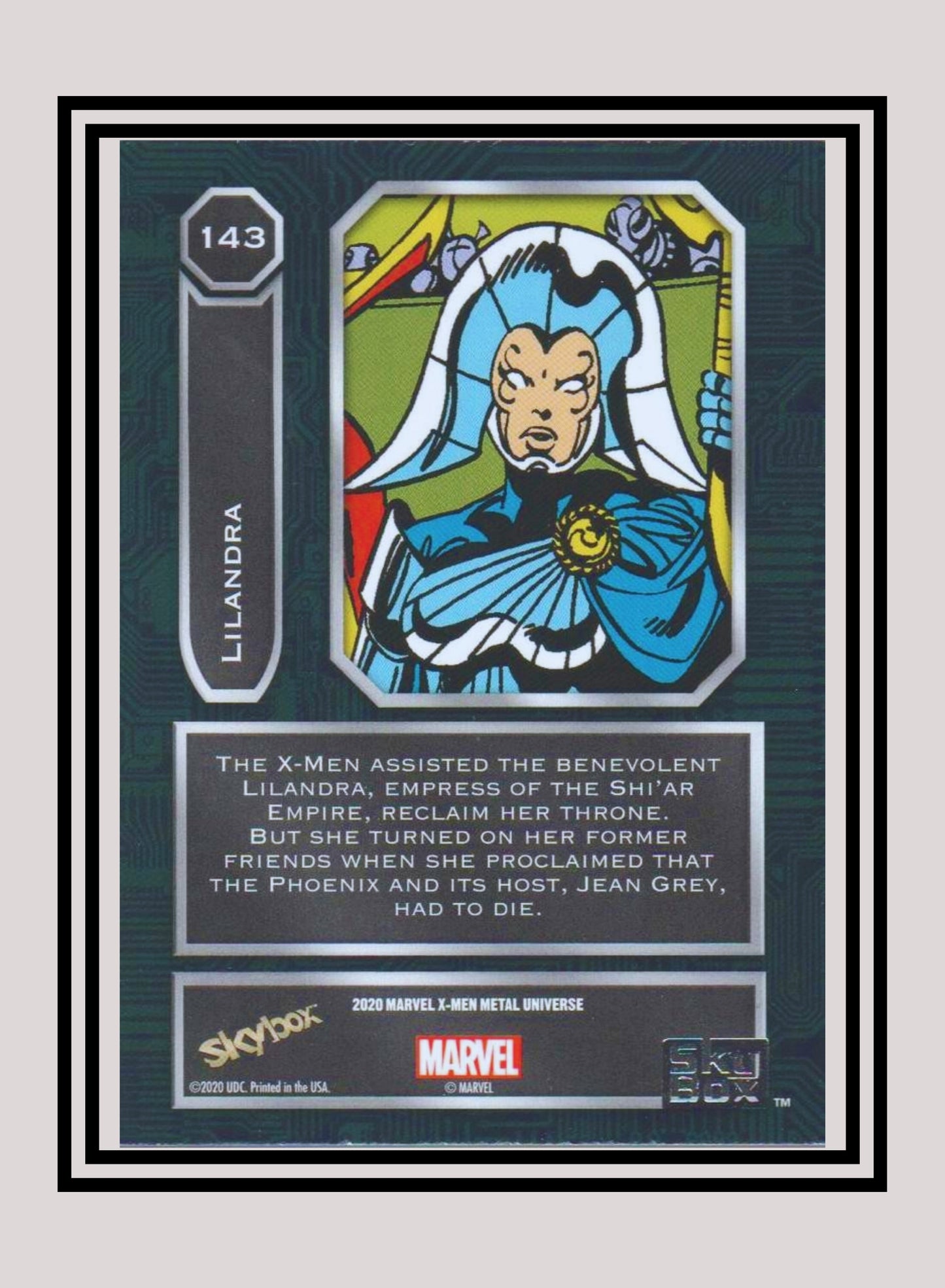 Marvel! 1x Lilandra - Base High Series (#143 - 2021 Upper Deck X-Men Metal Universe)