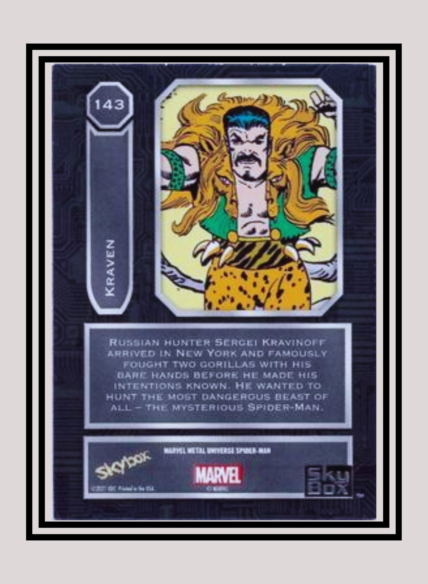 Marvel! 1x Kraven - Base High Series (#143 - 2021 Upper Deck Spiderman Metal Universe)