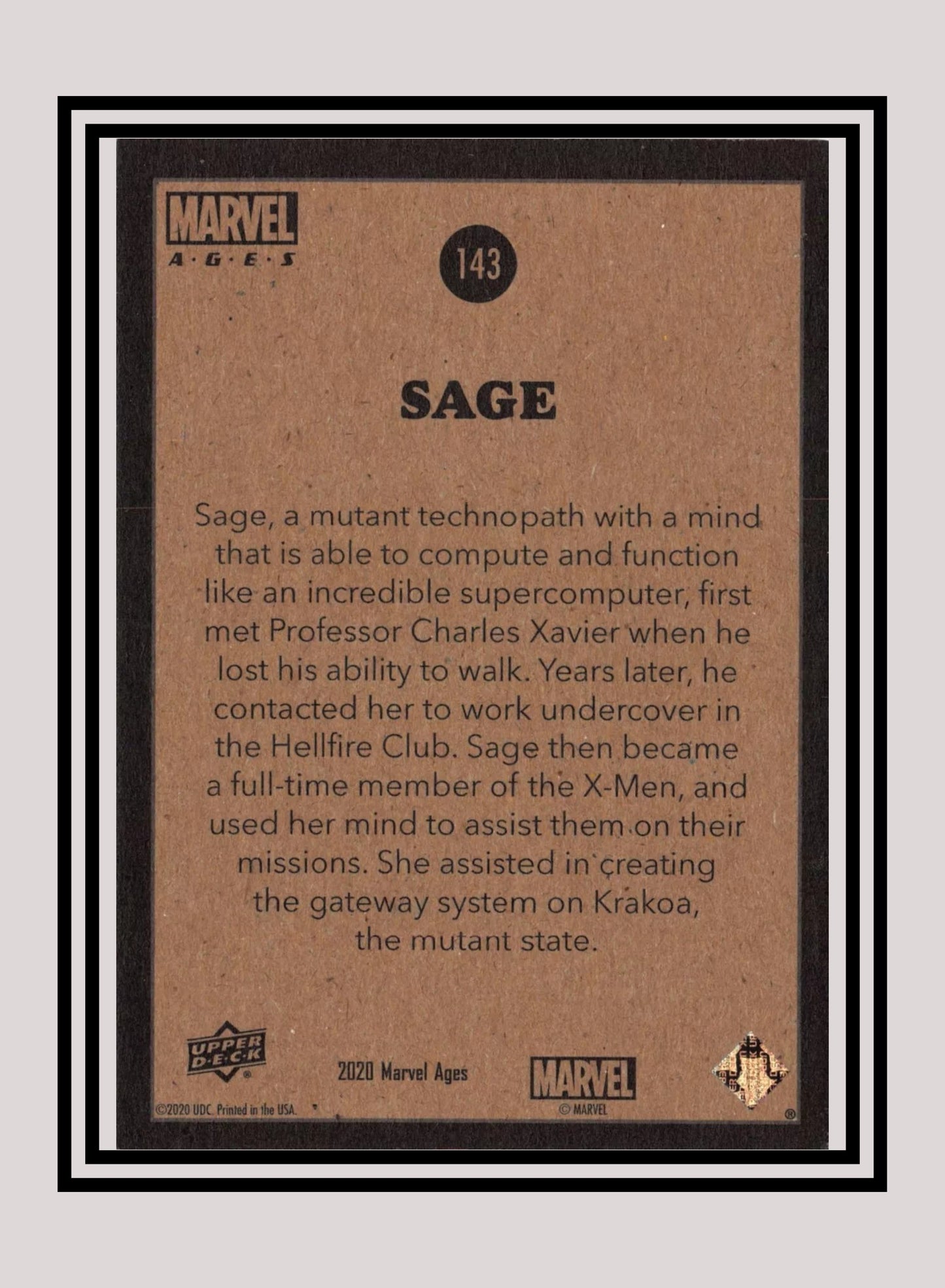 Marvel! 1x Sage - Base (#143 - 2020 Upper Deck Marvel Ages)