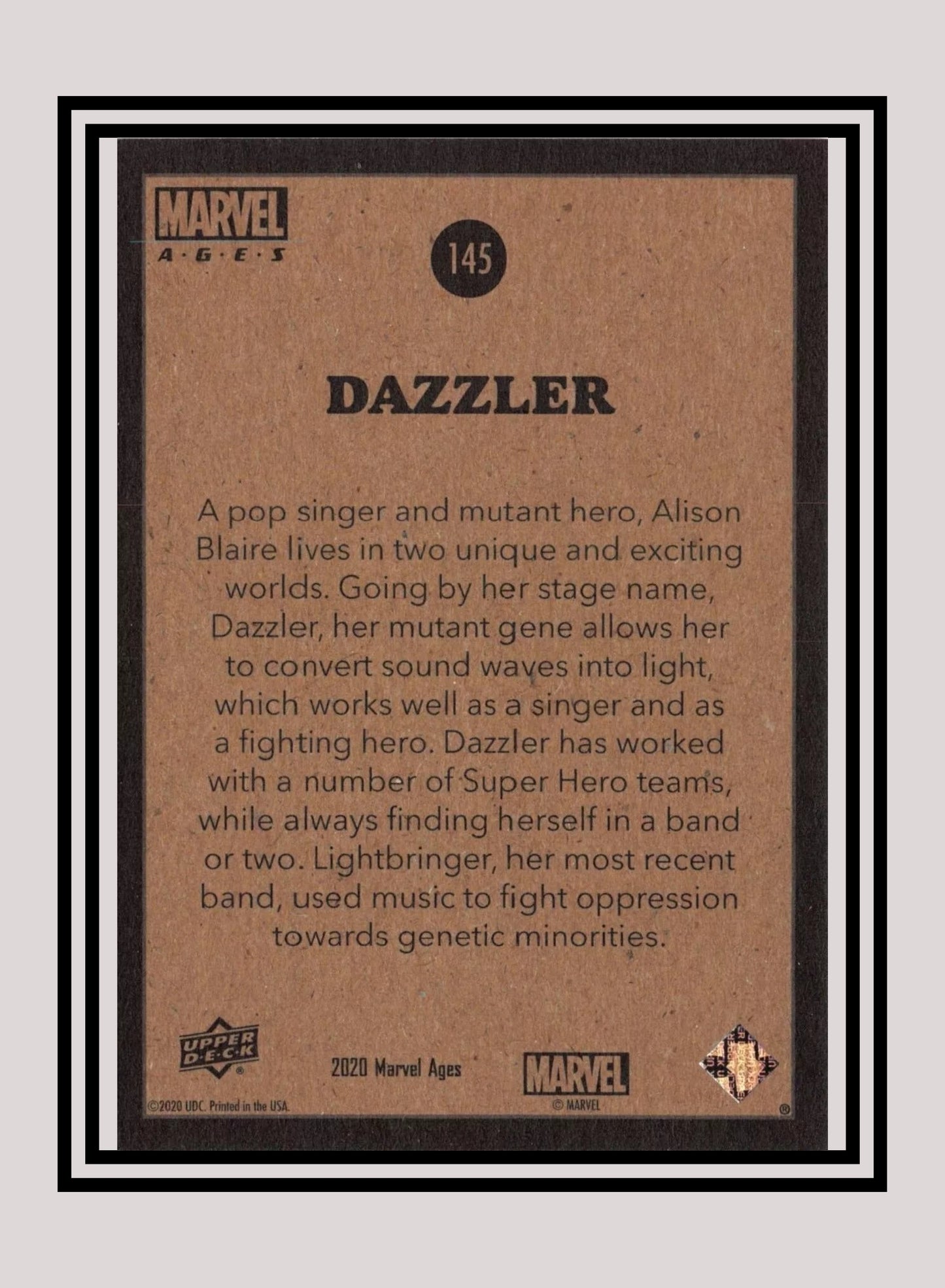 Marvel! 1x Dazzler - Base (#145 - 2020 Upper Deck Marvel Ages)