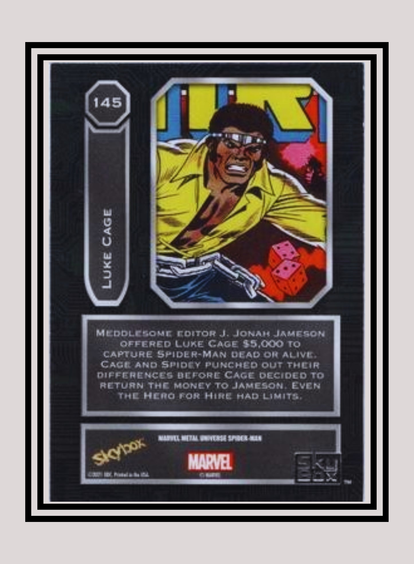 Marvel! 1x Luke Cage - Base High Series (#145 - 2021 Upper Deck Spiderman Metal Universe)