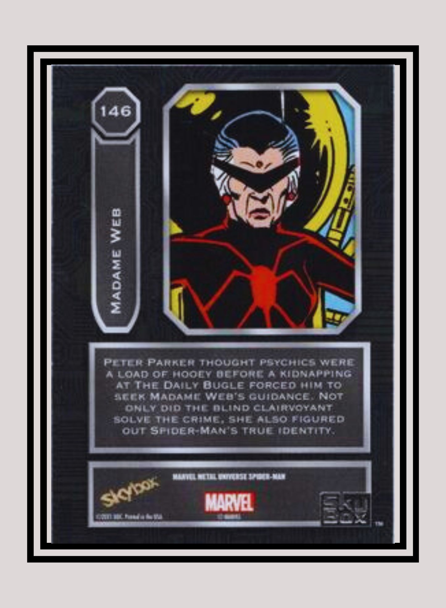 Marvel! 1x Madame Web - Base High Series (#146 - 2021 Upper Deck Spiderman Metal Universe)