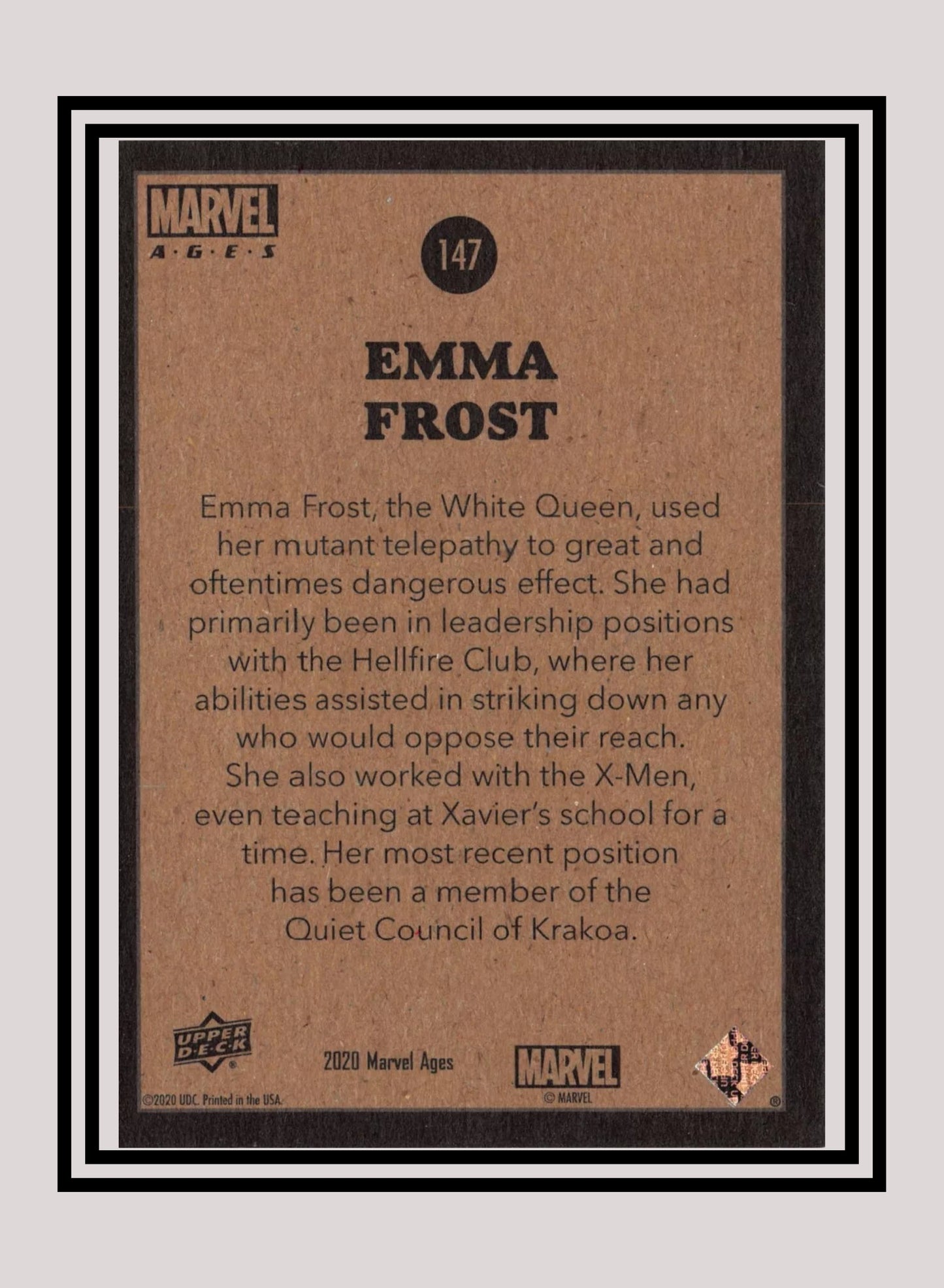 Marvel! 1x Emma Frost - Base (#147 - 2020 Upper Deck Marvel Ages)