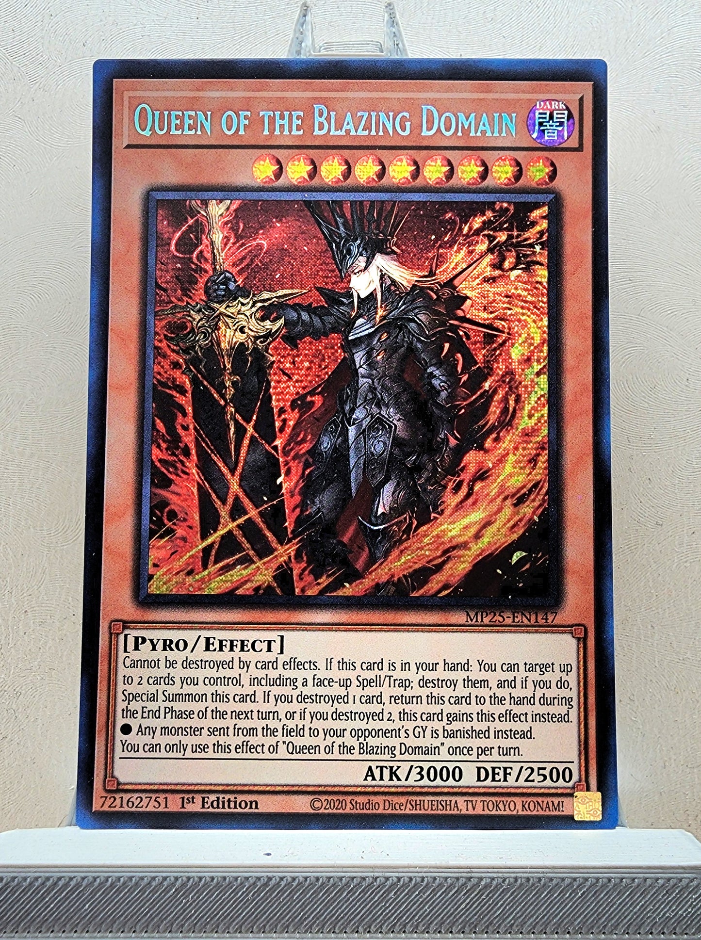 Yugioh! 1x Queen of the Blazing Domain (MP25 - Prismatic Secret Rare) 1st Edition