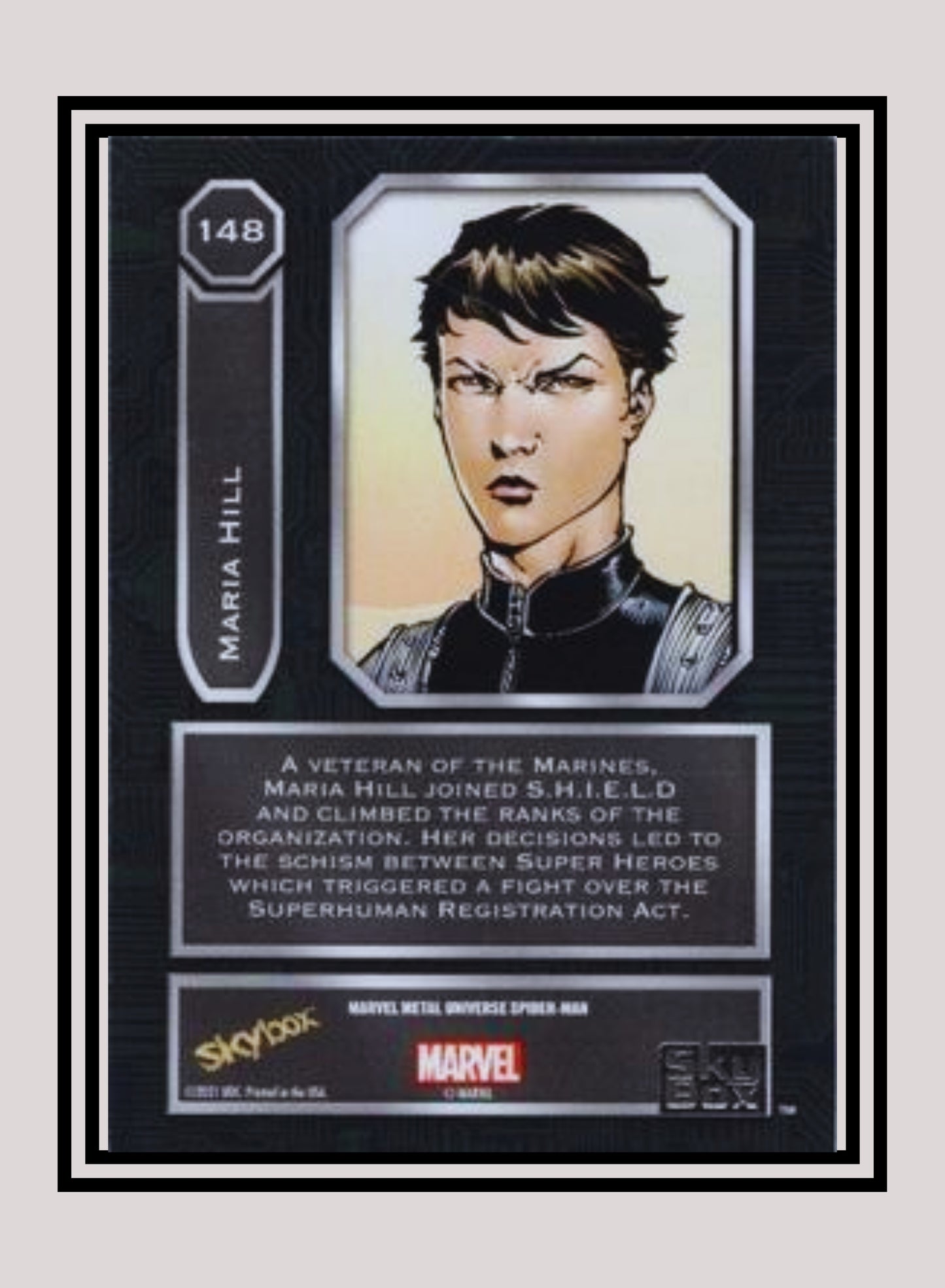 Marvel! 1x Maria Hill - Base High Series (#148 - 2021 Upper Deck Spiderman Metal Universe)