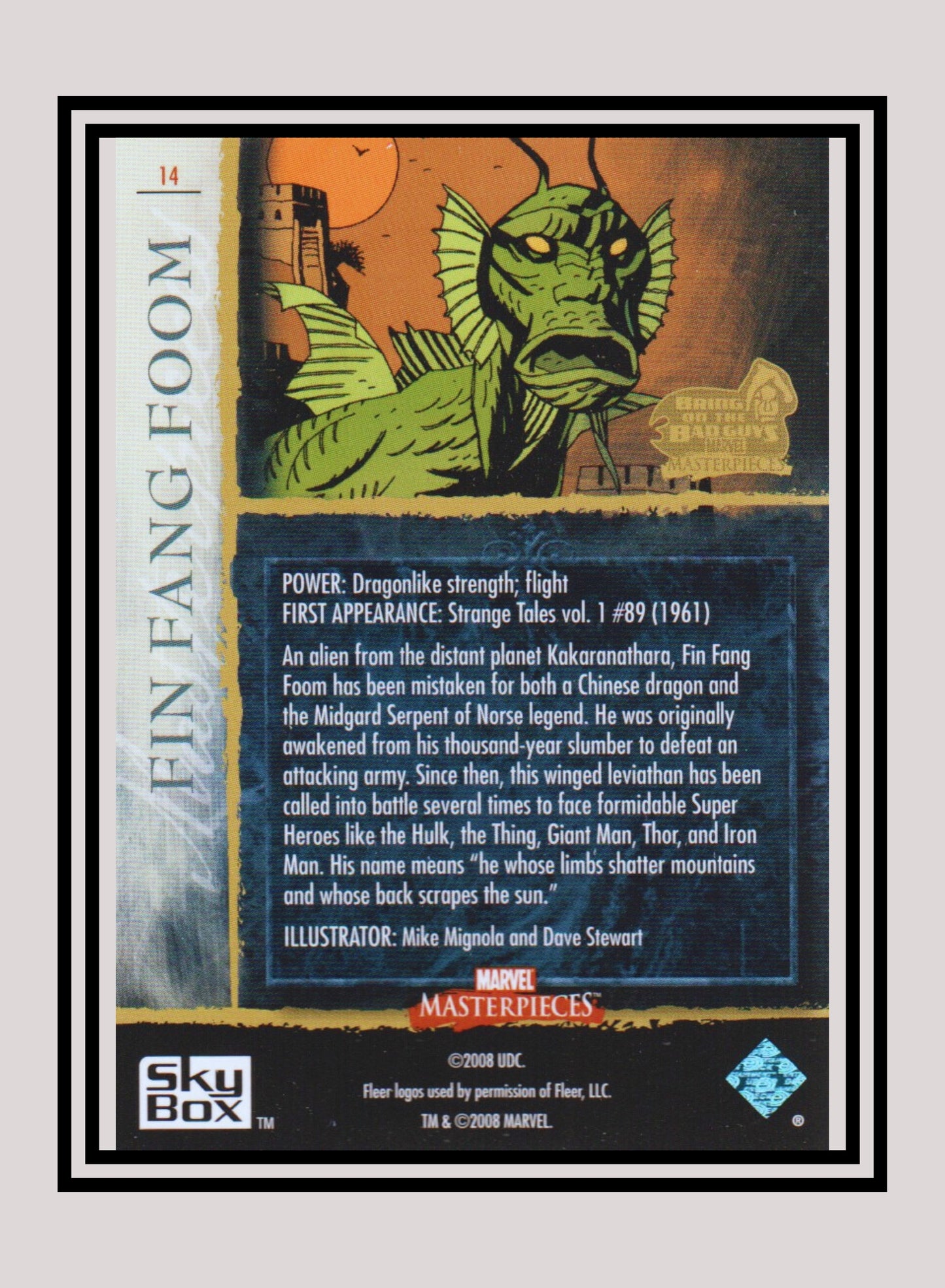 Marvel! 1x Fin Fang Foom - Base (#14 - 2008 Upper Deck Marvel Masterpieces Series 3)
