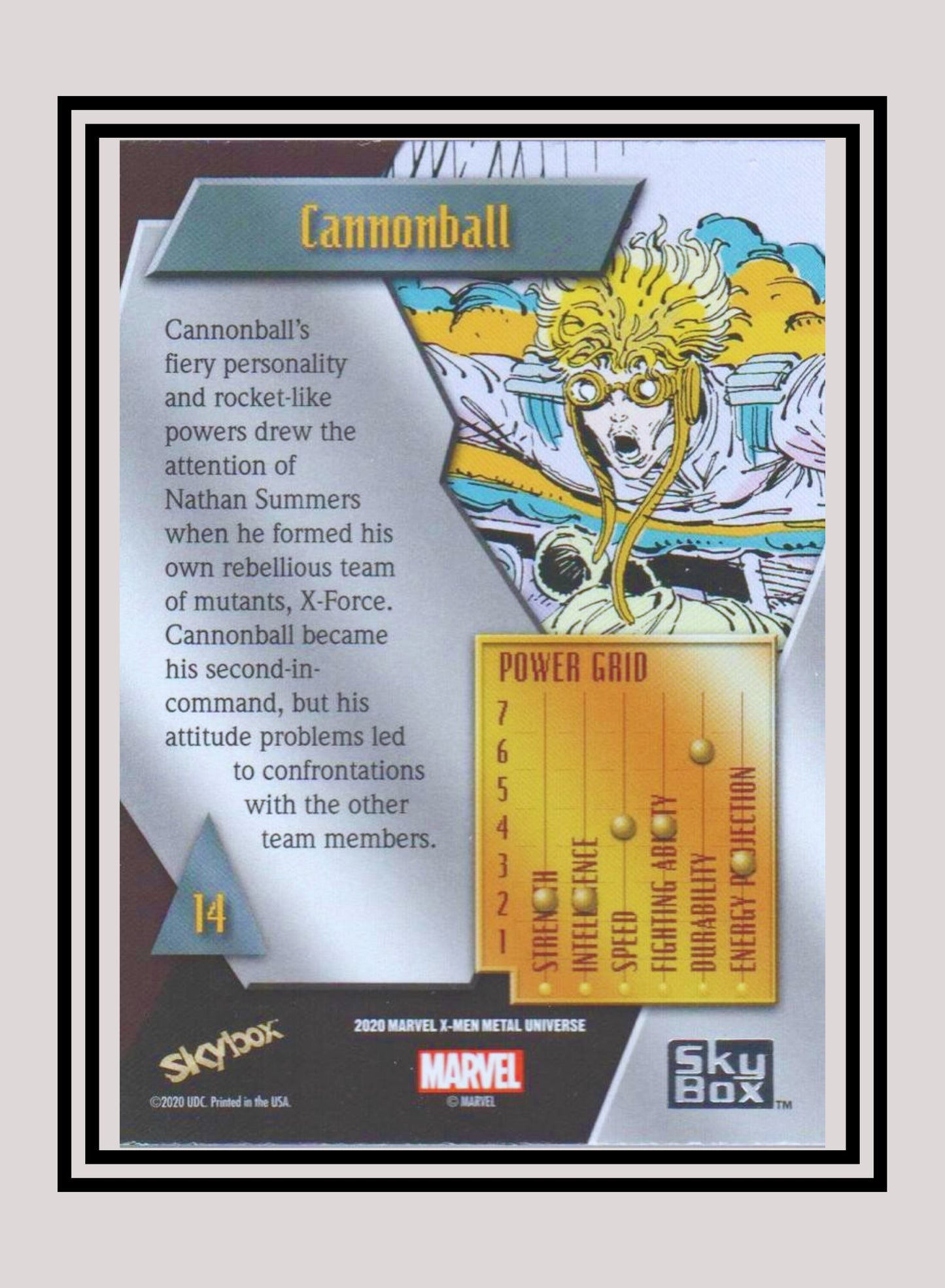 Marvel! 1x Cannonball - Base Low Series (#014 - 2021 Upper Deck X-Men Metal Universe)