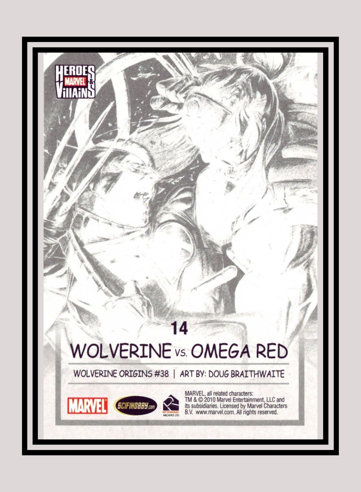 Marvel! 1x Wolverine vs. Omega Red - Base (#14 - 2010 Rittenhouse Marvel Heroes & Villains)