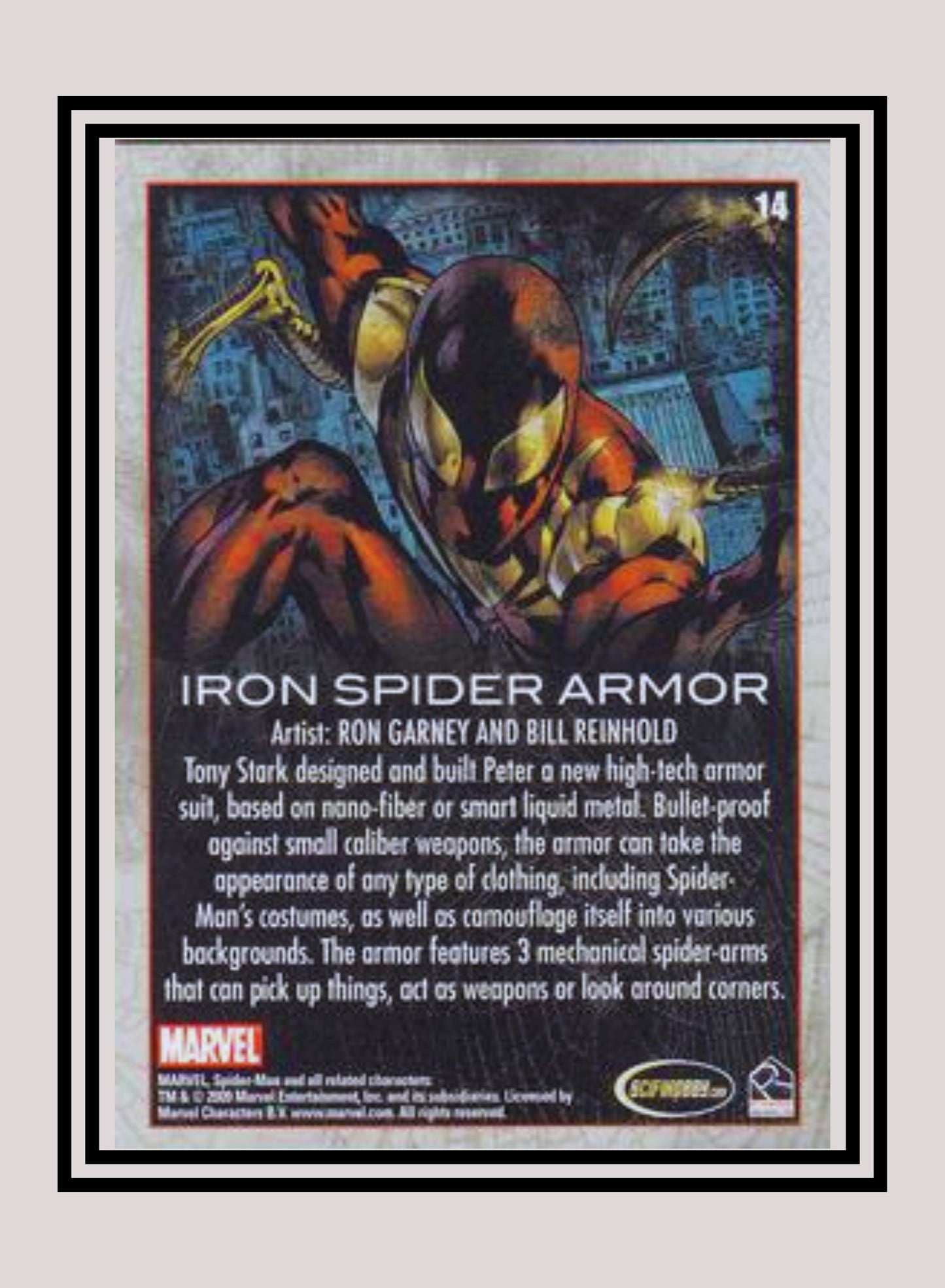 Marvel! 1x Iron Spider Armor - Base (#14 - 2009 Rittenhouse Spiderman Archives)