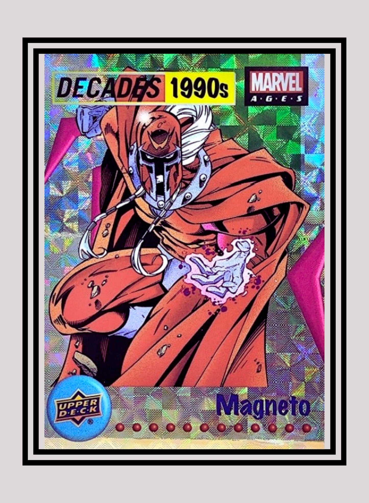 Marvel! 1x Magneto - Prism Refractor Decades 1990 (D9-8 - 2020 Upper Deck Marvel Ages)